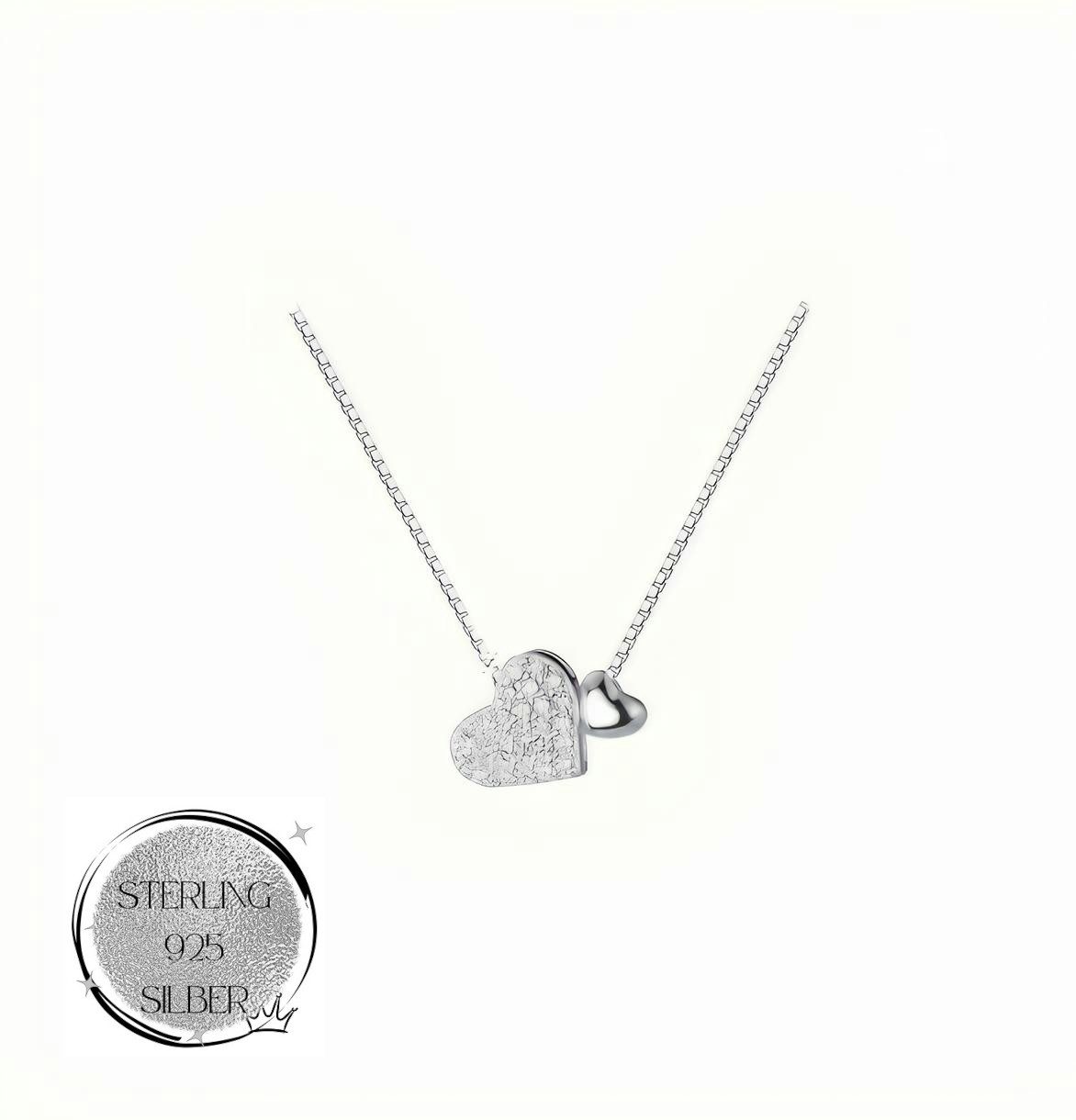 Herzkette Damen Silberkette Kette mit Anhänger Herz 925 Silber