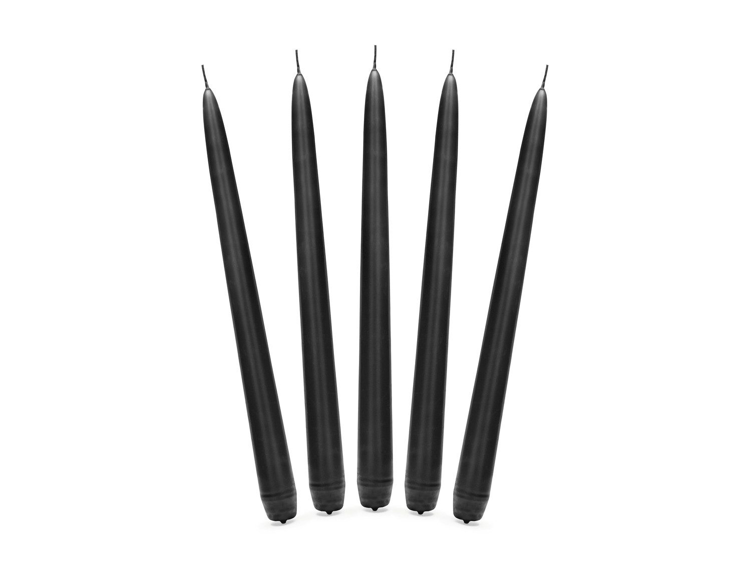partydeco Spitzkerze, Spitzkerzen 24cm schwarz matt, 10 Stück