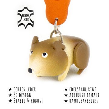 Monkimau Schlüsselanhänger Hamster Schlüsselanhänger Leder Tier Figur (Packung)