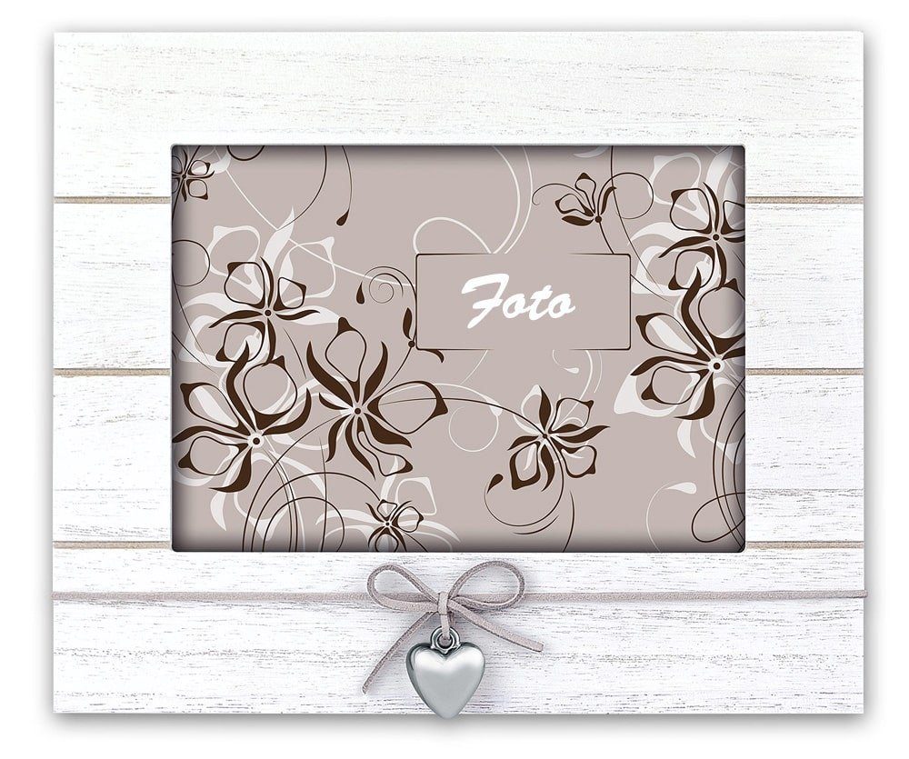 matches21 HOME & HOBBY Рамки Vintage Holz Рамки rechteckig weiss für 10x15 cm, Wand-Deko Fotorahmen im Querformat zum Stellen