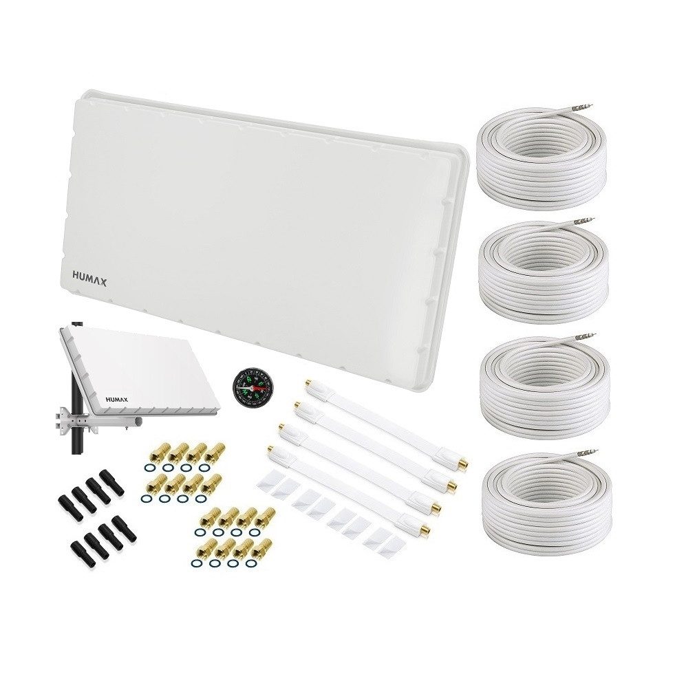 Humax Quad Flat Sat Flachantenne H39D4 SET Satelliten-Flachantenne Flachantenne