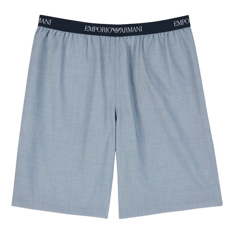 Emporio Armani Pyjamashorts Loungewear Schlafhose mit Jacquard-Muster und  umlaufendem Markenschriftzug