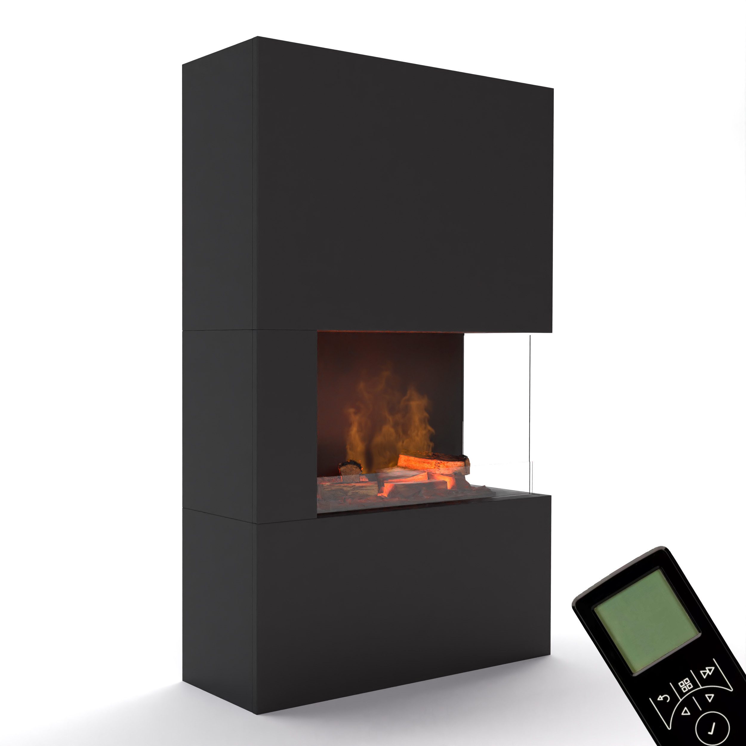 GLOW FIRE Elektrokamin Tucholsky Right Corner Wasserdampf Kamin, Elektrischer Kamin, Wasserdampfkamin mit 3D Feuer und Knisterfunktion