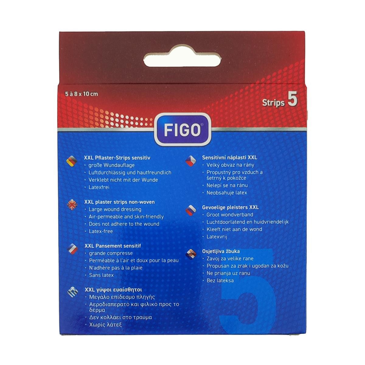 FIGO Wundpflaster XXL Pflaster sensitiv 80x100mm weiß 5 Stück (Stück, 5 St., 5 Stück XXL Pflaster sensitiv), XXL-Pflaster Pflaster Erste Hilfe Wundversorgung