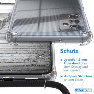 EAZY CASE Handykette 2in1 Metallkette für Samsung Galaxy M52 5G 6,7 Zoll, Silikonhülle Transparent Smartphonekette für Unterwegs Ketten Rose