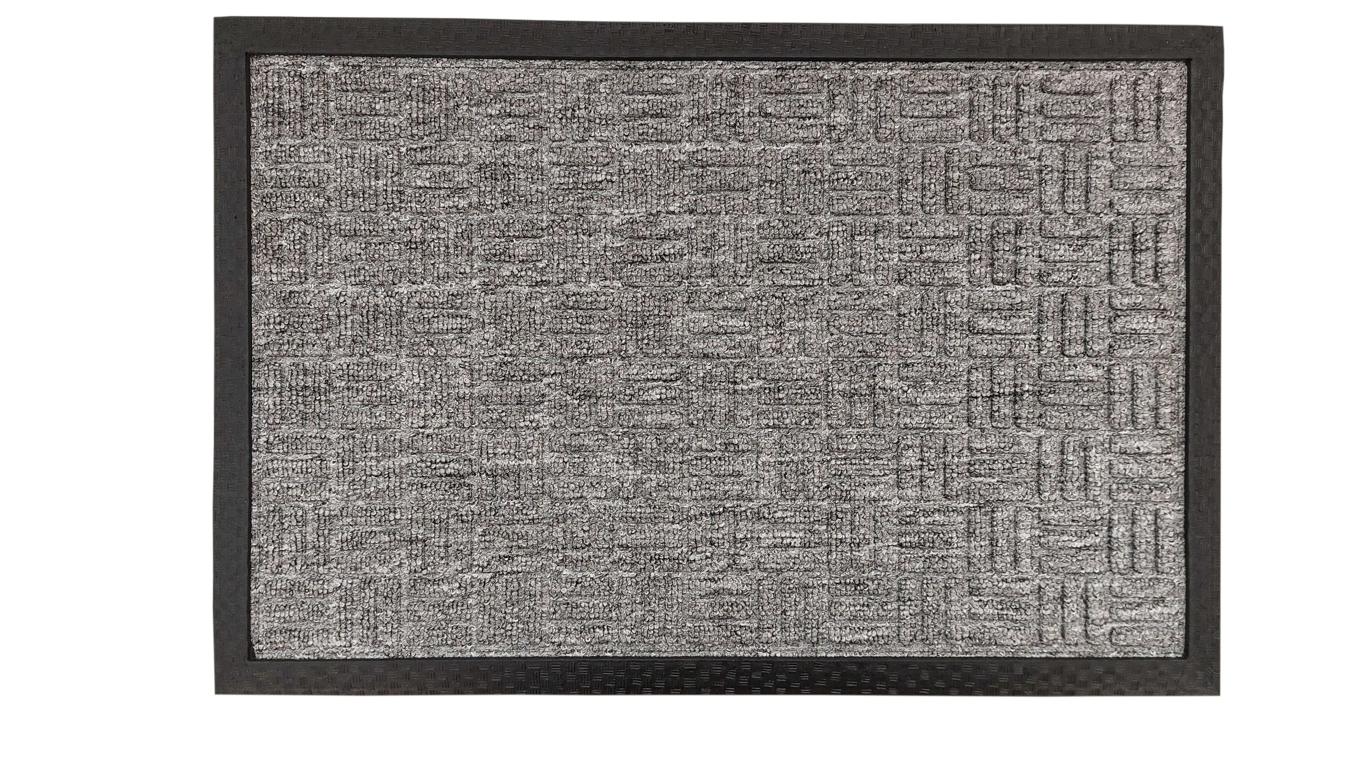 oKu-Tex Fußmatte SUPER Türvorleger für Innen und Außen, Reliefmuster, rechteckig, widerstandsfähige Schmutzfangmatte, Indoor & Outdoor, rutschfest