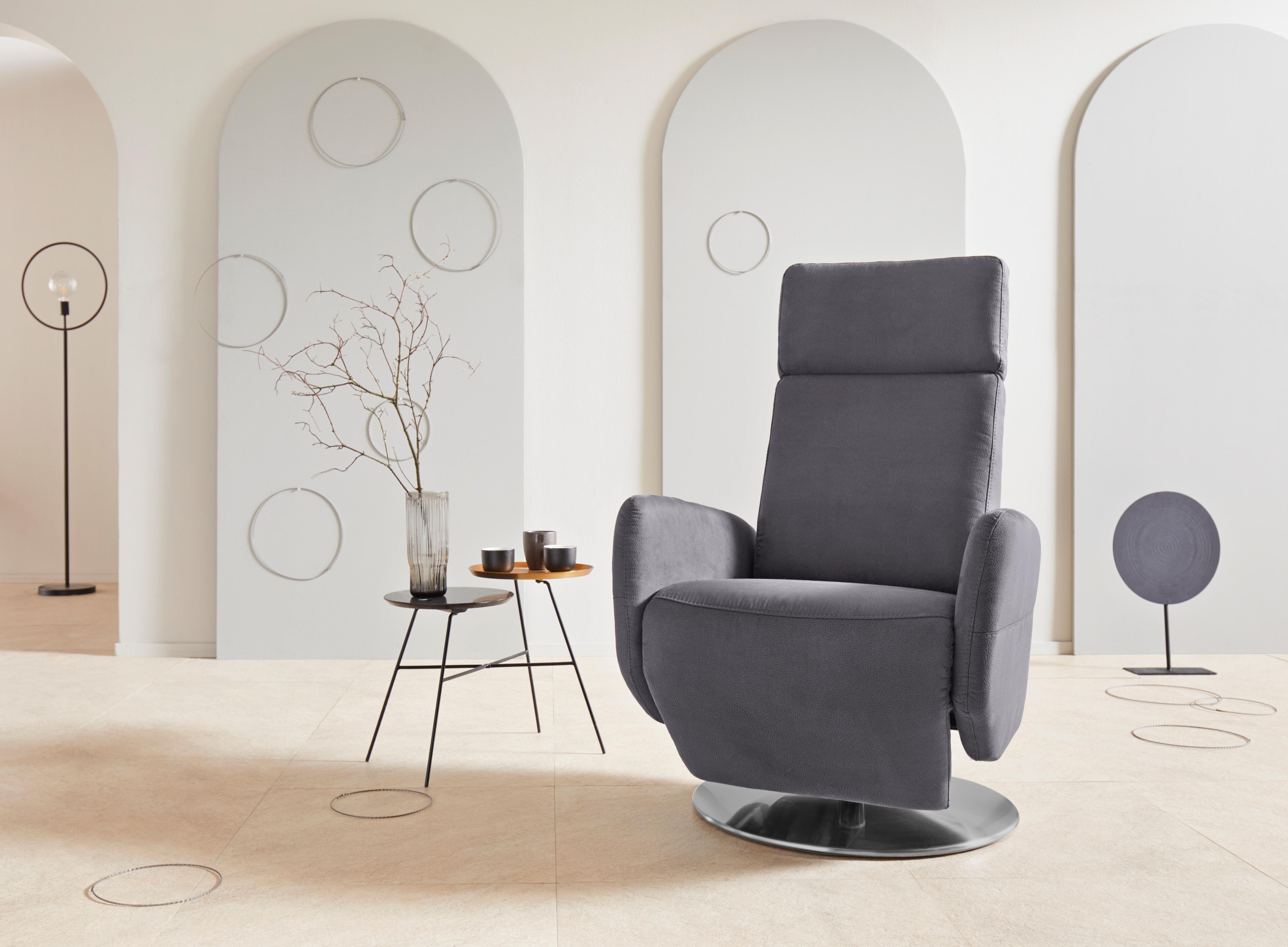sit&more TV-Sessel Kobra mit Kopfteilverstellung, Drehfunktion & manueller Relaxfunktion, Ergonomie M: manuelle Fußstütze & Rückenlehne