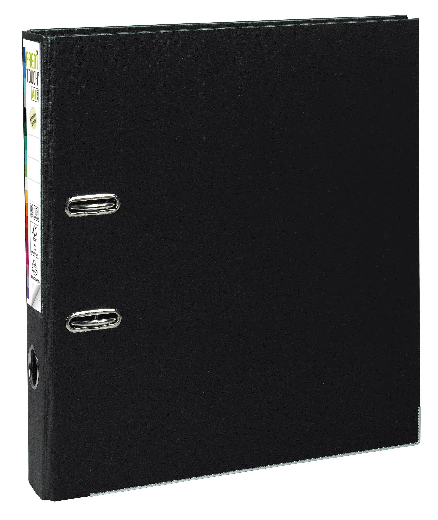EXACOMPTA Aktenordner 10x Папки з файлами Prem'Touch außen PP Rücken 50mm A4 Maxi Schwarz 53141E, Папки з файлами PP