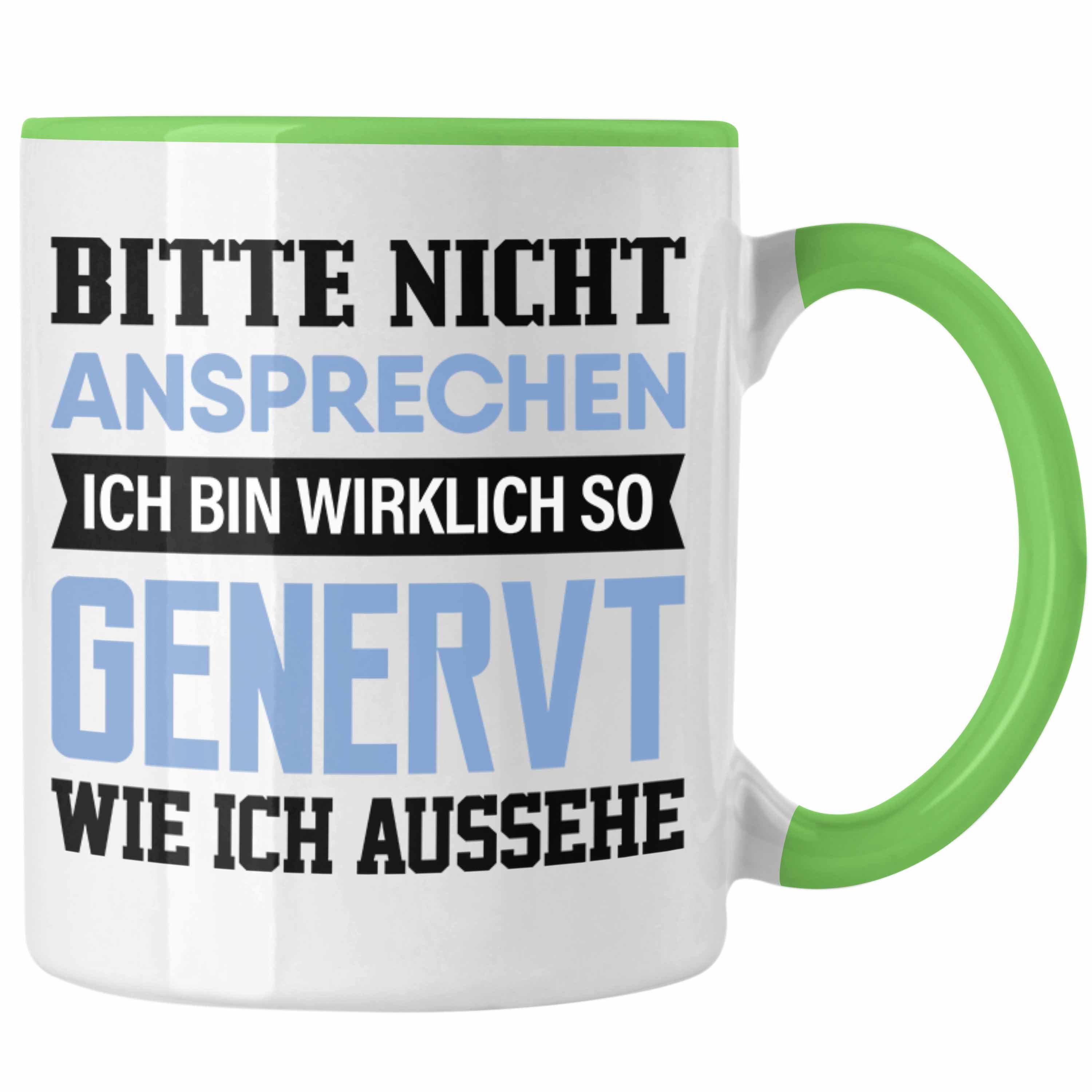 Trendation Tasse Genervt Arbeitskollege S Grün Spruch Geschenk für Tasse