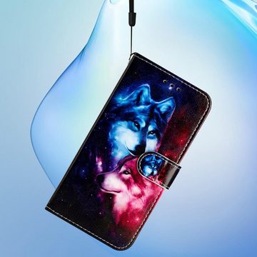 CLM-Tech Handytasche Hülle für iPhone 14 Pro Tasche aus Kunstleder Klapphülle Etui (1x iPhone 14 Pro Wallet Case Cover Handyhülle), Standfunktion, Kartenfächer