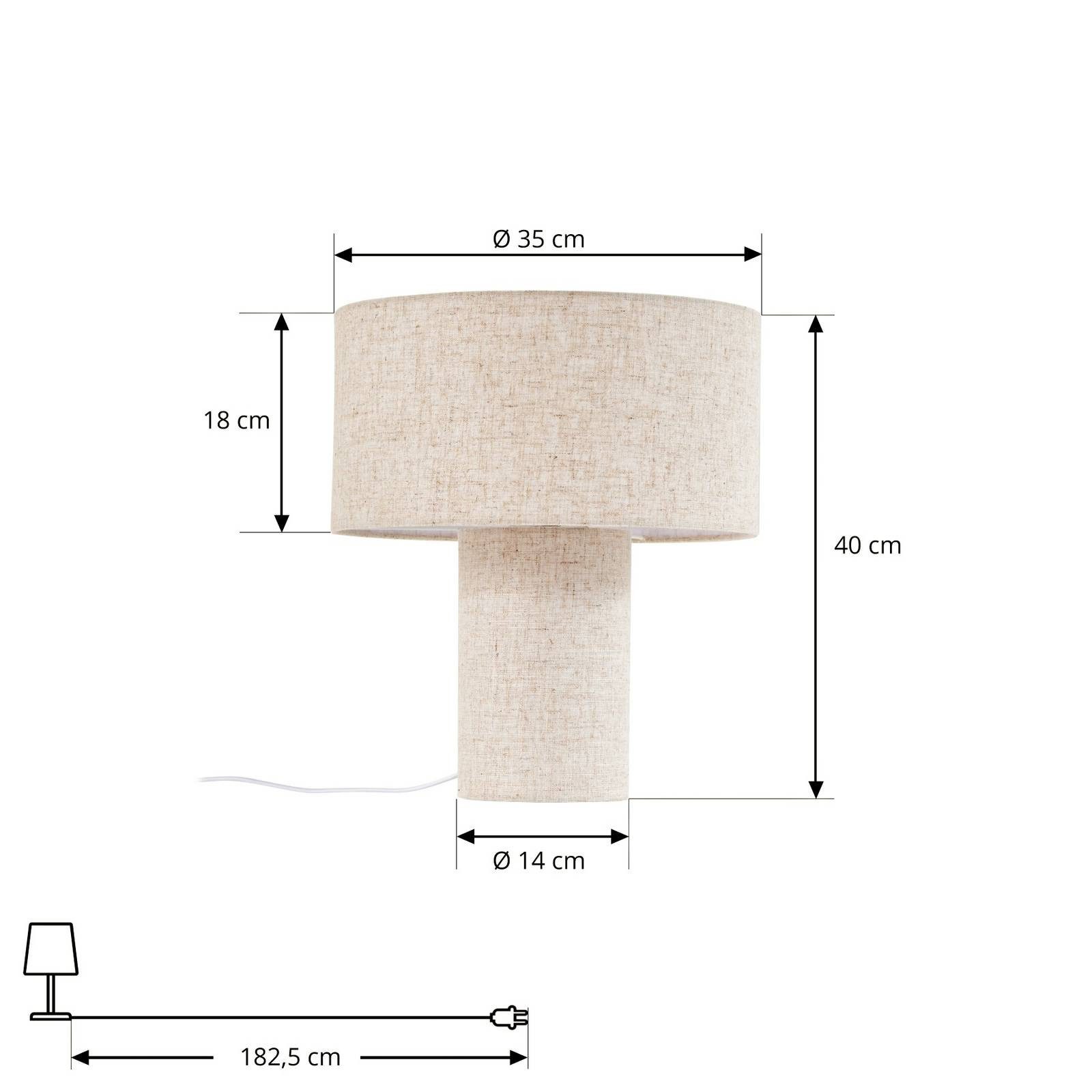 Lindby Tischleuchte Elfie, Creme IP20, 1 x 15 W LED