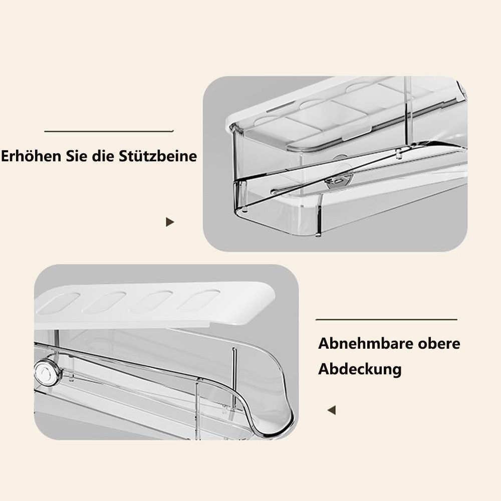 Rhein Beleuchtung Eierkorb Stapelbare, durchsichtige Eier-Aufbewahrungsbox mit Deckel (2 Stück), (eier aufbewahrung kühlschrank, eierbehälter, eierhalter), Schräges Design für einfachen Zugang und Platzersparnis