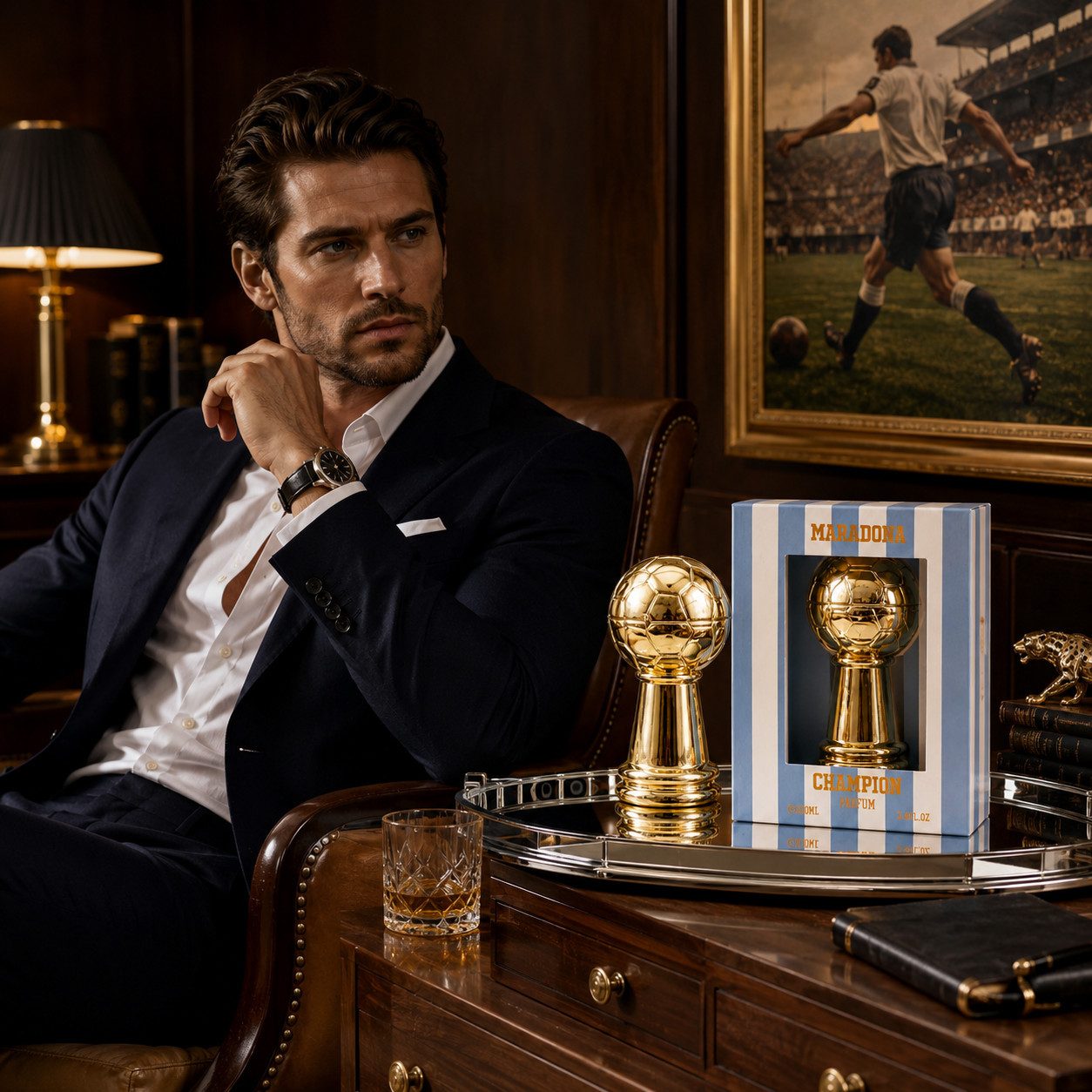 MARADONA Eau de Parfum MARADONA CHAMPION Herrenduft Würzig Holzig Aromatisch EDP 100ml, 1-tlg., Hergestellt in UK, Premium Herenduft, Langanhaltend, Schone Verpackung