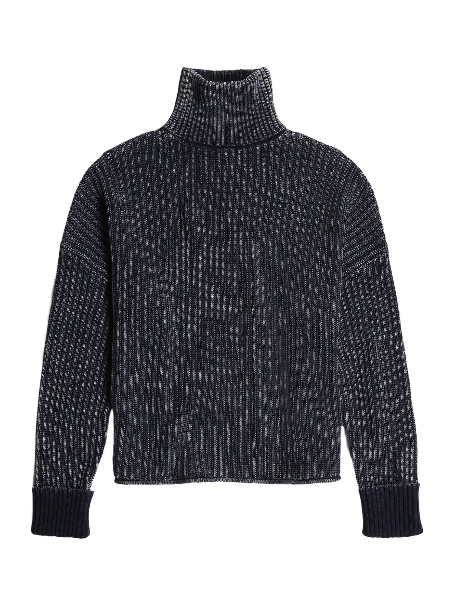 G-STAR Langarmshirt blau,Casual,Bio-Baumwolle,Strukturiert,Rollkragen,Lang,Weit