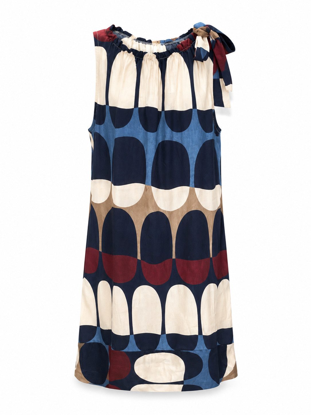 ITALY VIBES Sommerkleid - weiches Etuikleid mit abstraktem Print und Band - Damenkleid ONE SIZE - passend von Größen S bis L