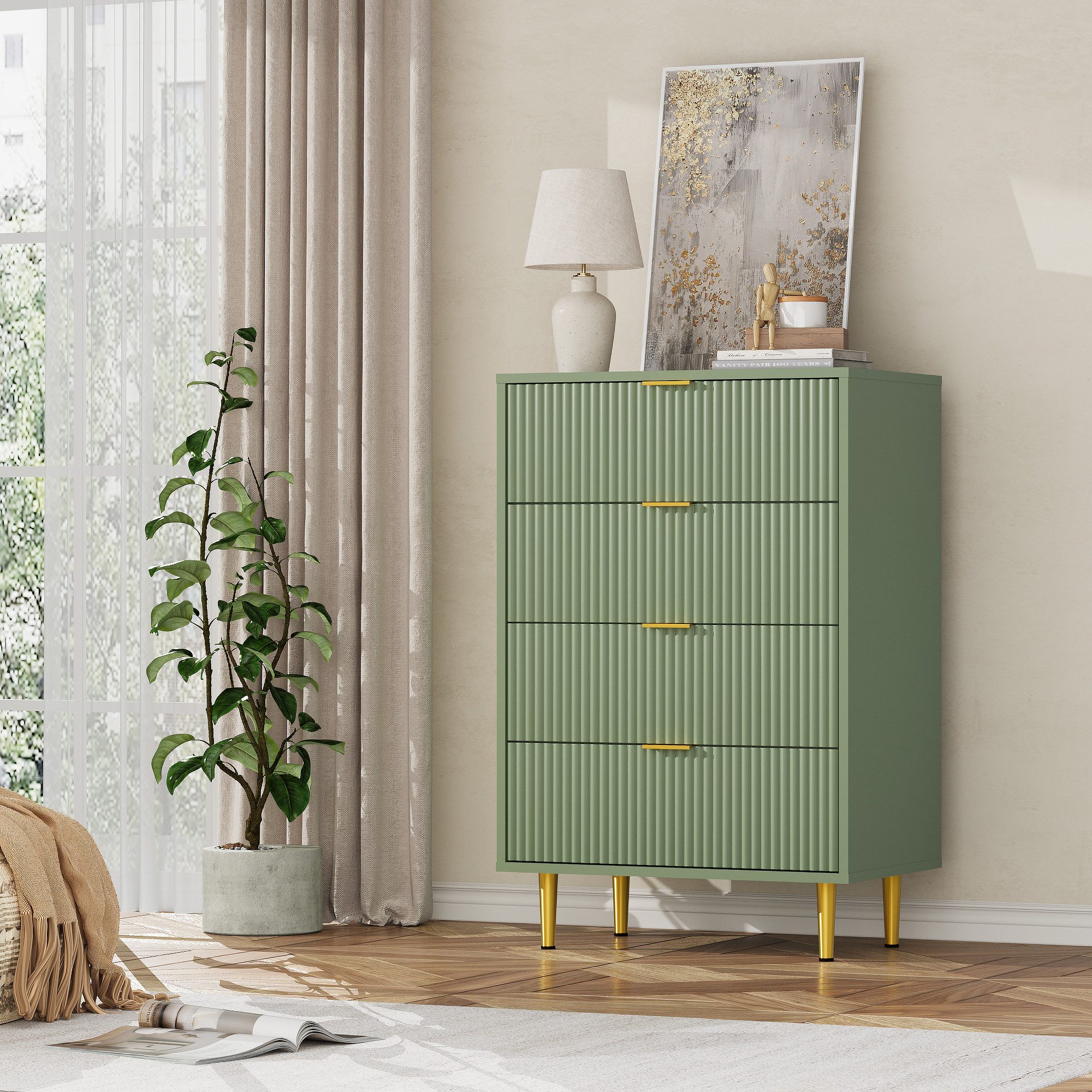 GarveeMore Kommode mit 3/ 4 / 6 Schubladen Sideboard Komodenschrank Schubladenschrank