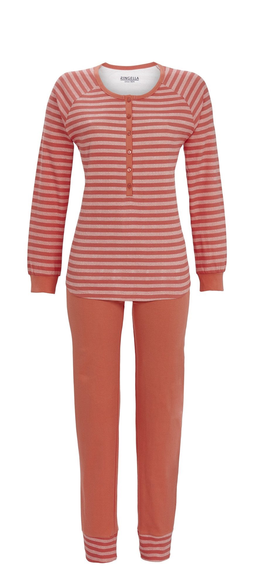 Ringella Pyjama mit Ringeldessin-Oberteil und unifarbiger günstig online kaufen