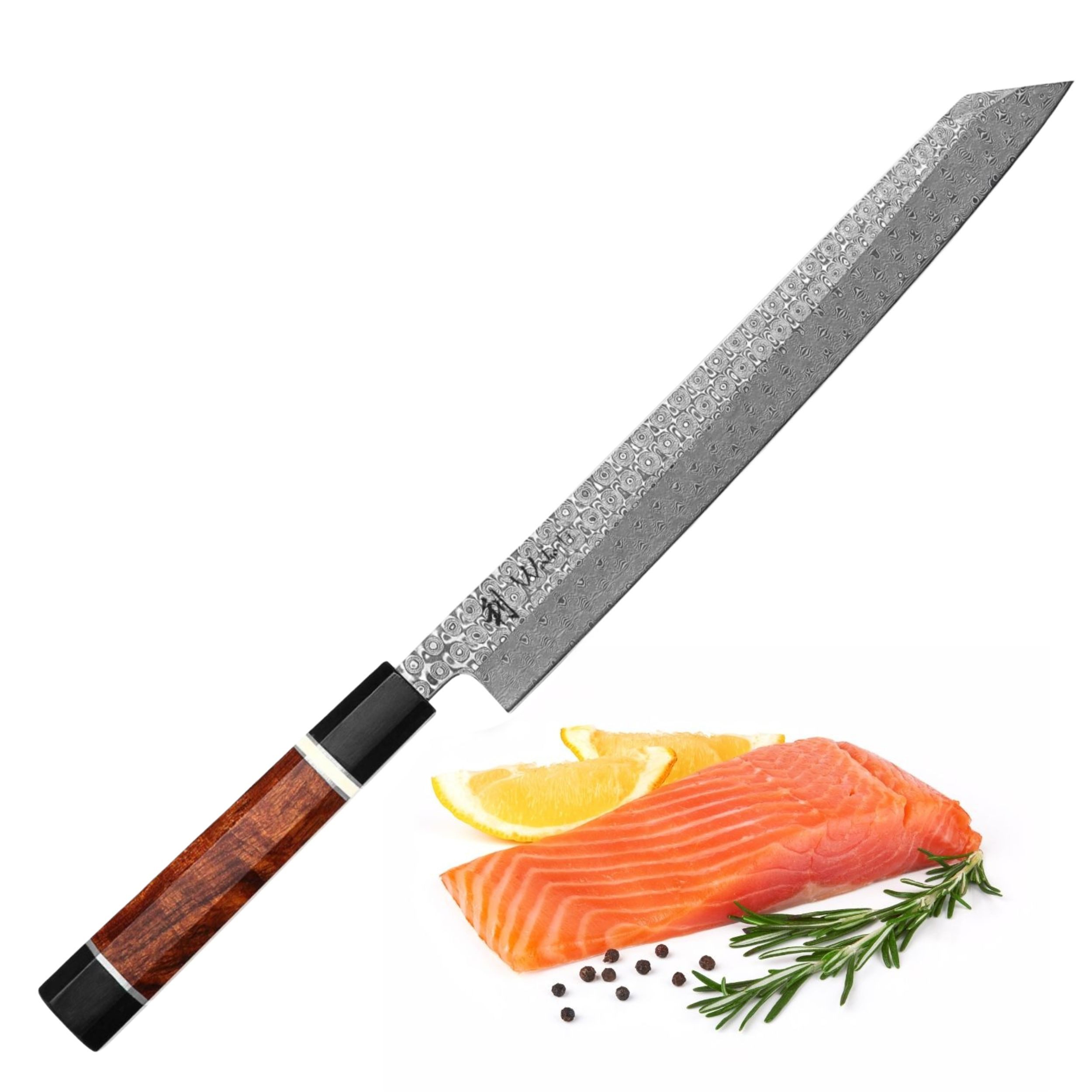 Wakoli Damastmesser Seishin Volldamast Kiritsuke Küchenmesser 28 cm Klinge aus 110 Lagen, 110 Lagen Volldamaststahl