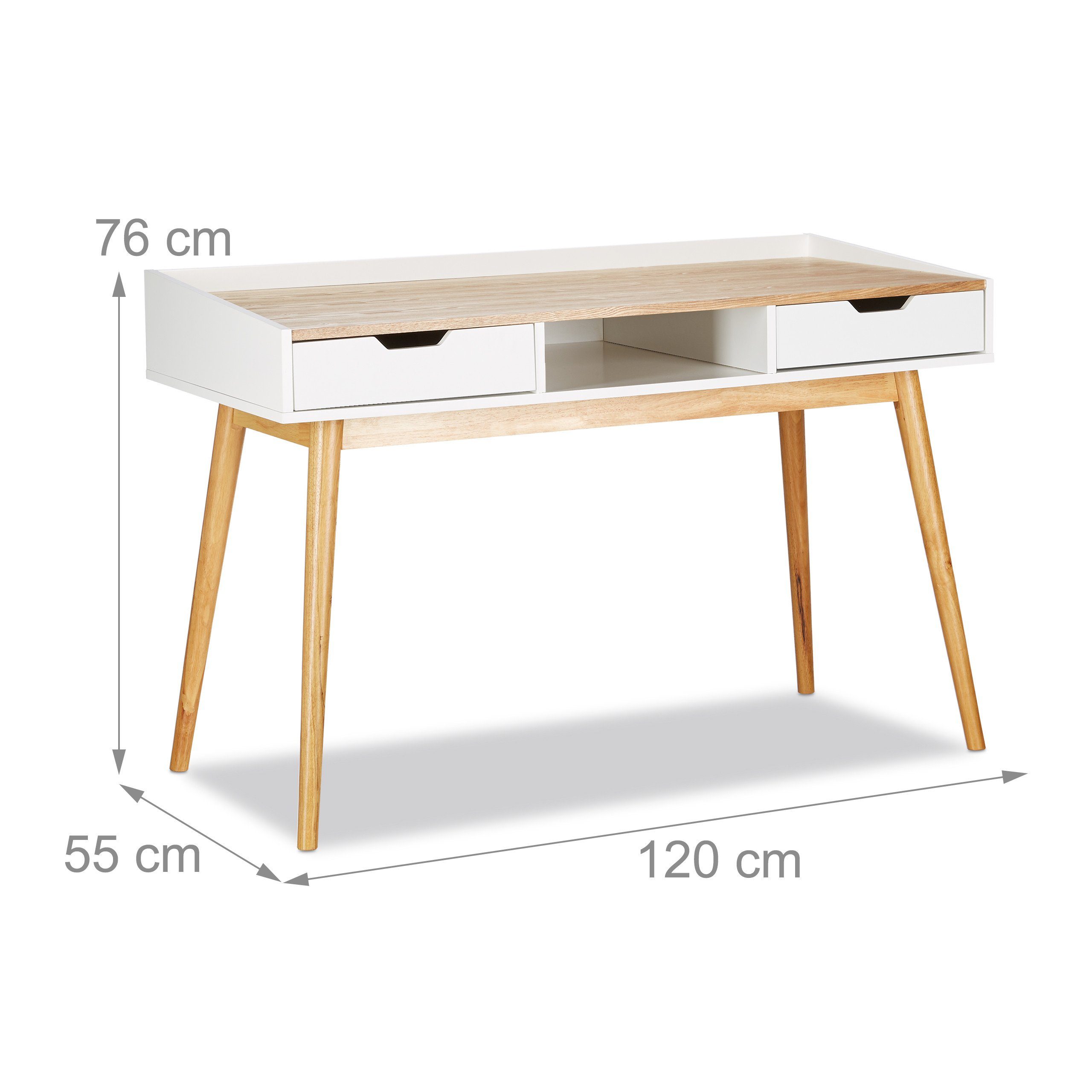 relaxdays Schreibtisch 2 Schublade