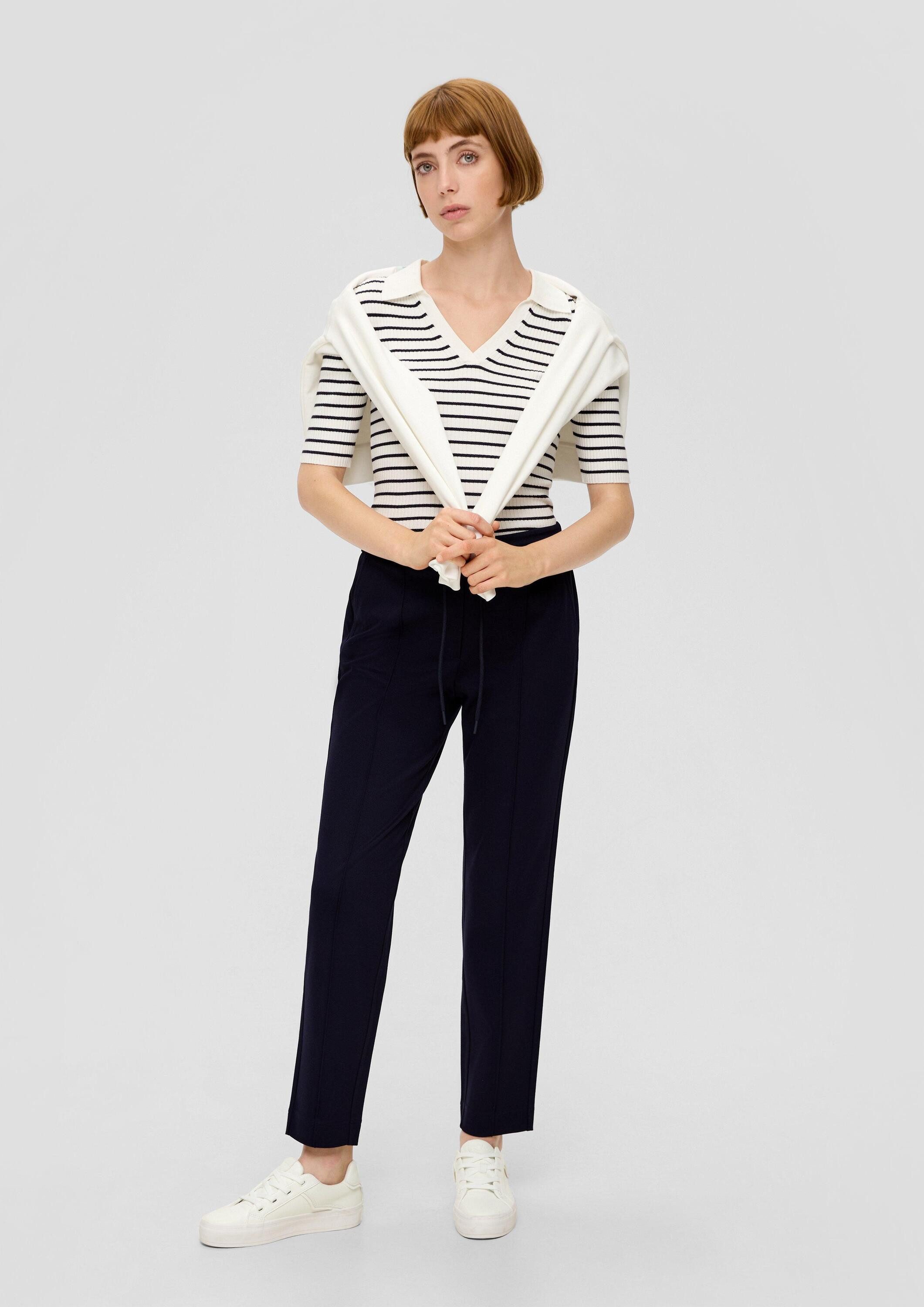 s.Oliver 7/8-Hose Hose Interlock-Jogpant in Twilloptik