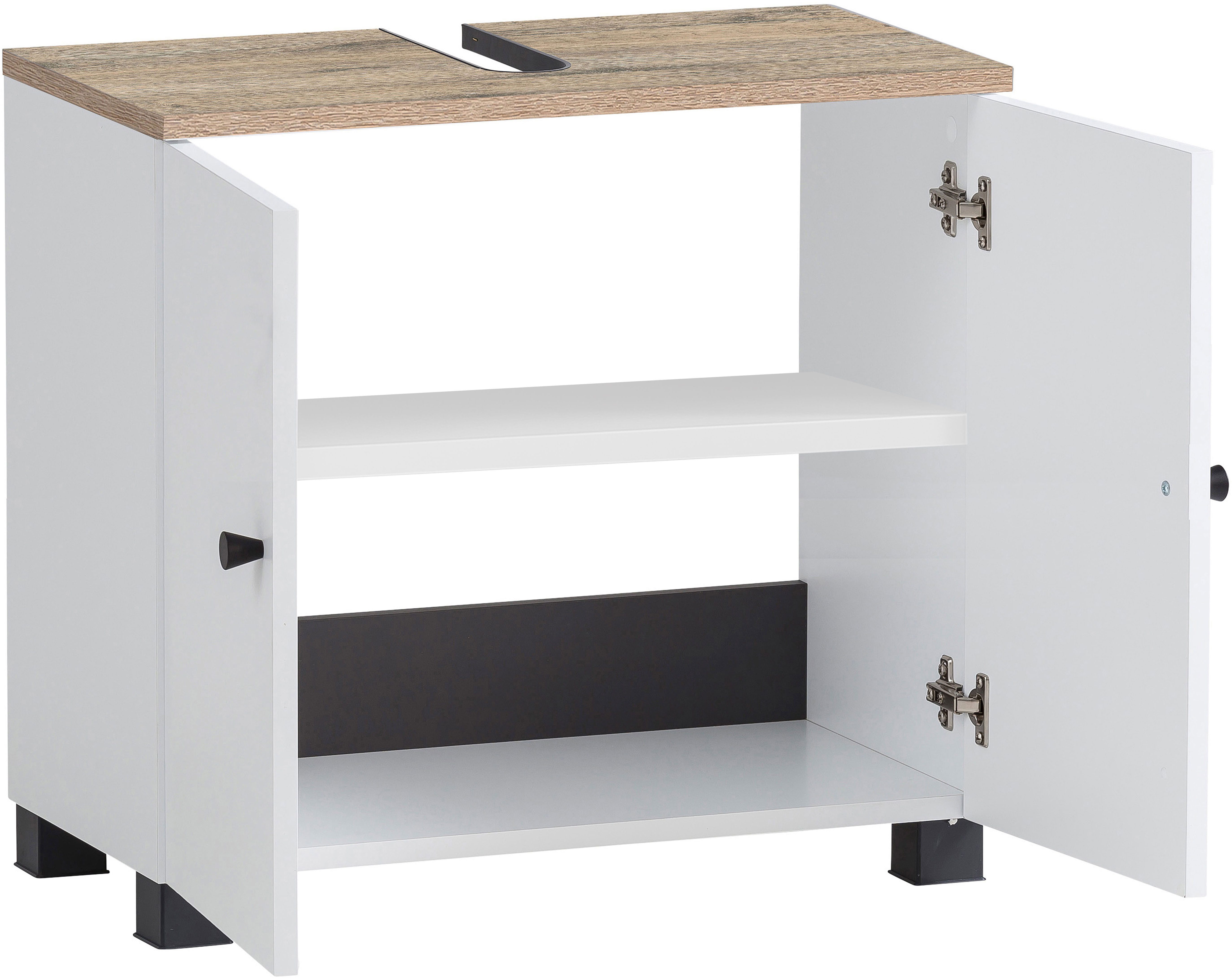 welltime Waschbeckenunterschrank Lugo, Waschbeckenunterschrank, Made in Germany, B: 59 cm Solide Verarbeitung - Dieses Produkt ist in Deutschland gefertigt – Bild 3 von 5