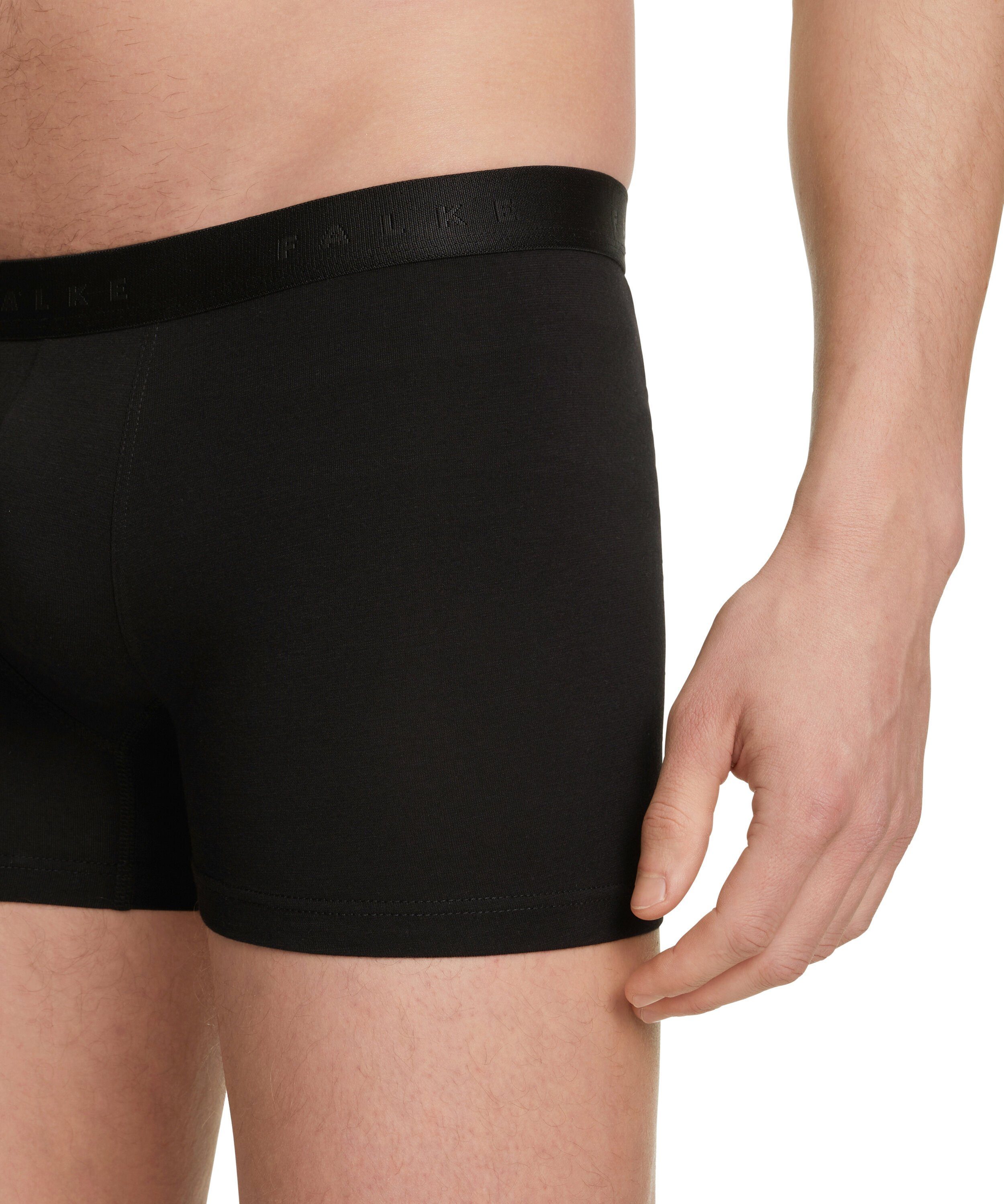 für perfektes (3000) black FALKE Boxershorts Körperklima ein (1-St)