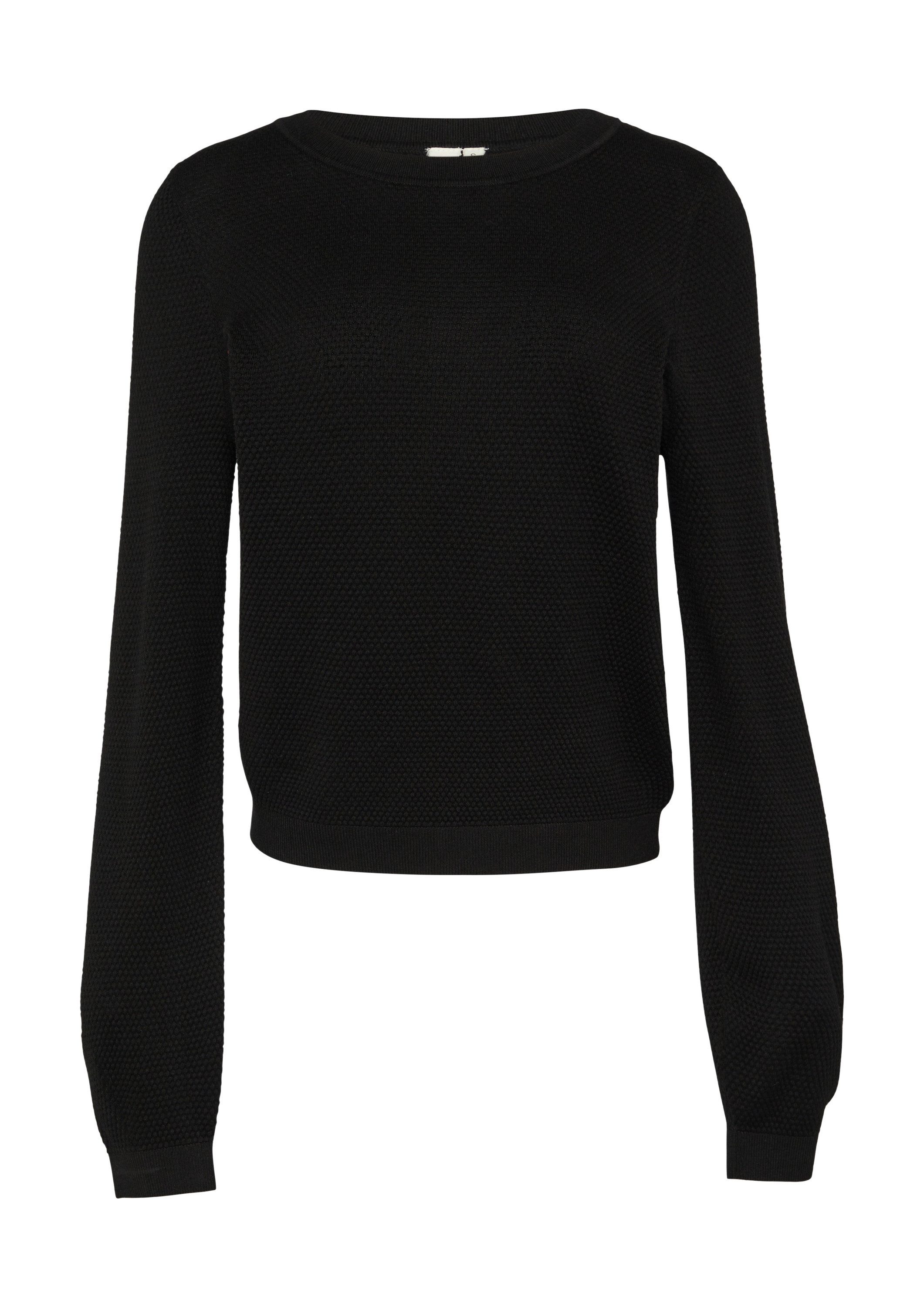 QS Longpullover Strickpullover Strickpullover mit Struktur aus Viskosemix günstig online kaufen