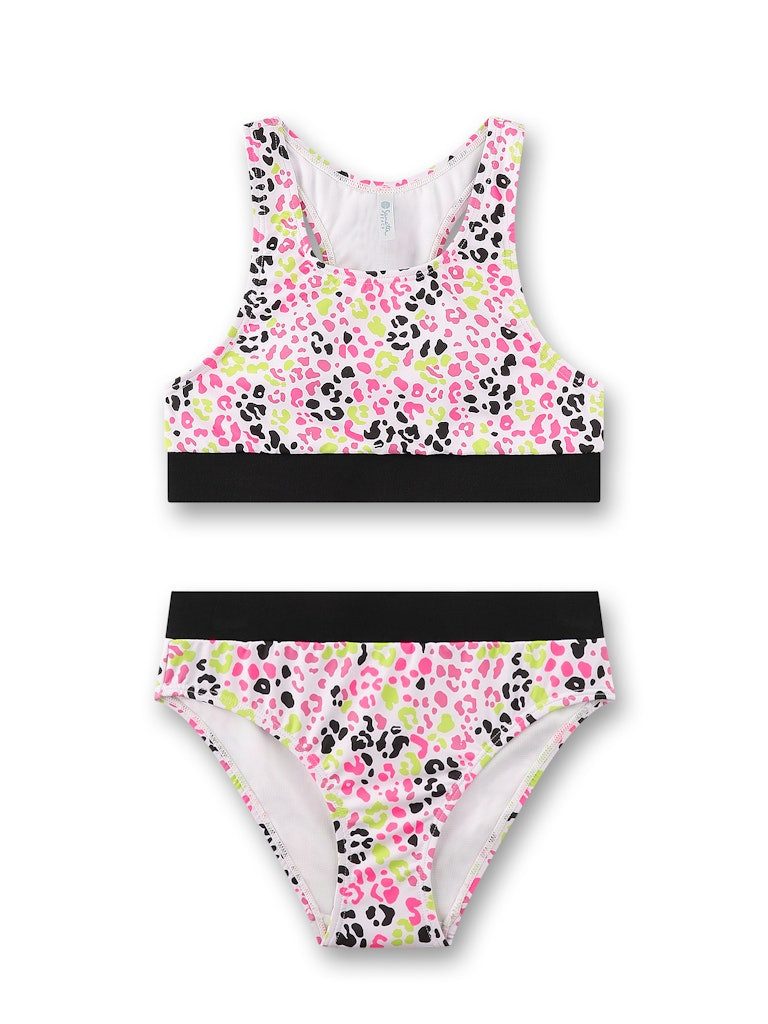 Sanetta Bustier-Bikini Mädchen Bikini mit Leo Print, zweiteilig, elastische Bademode