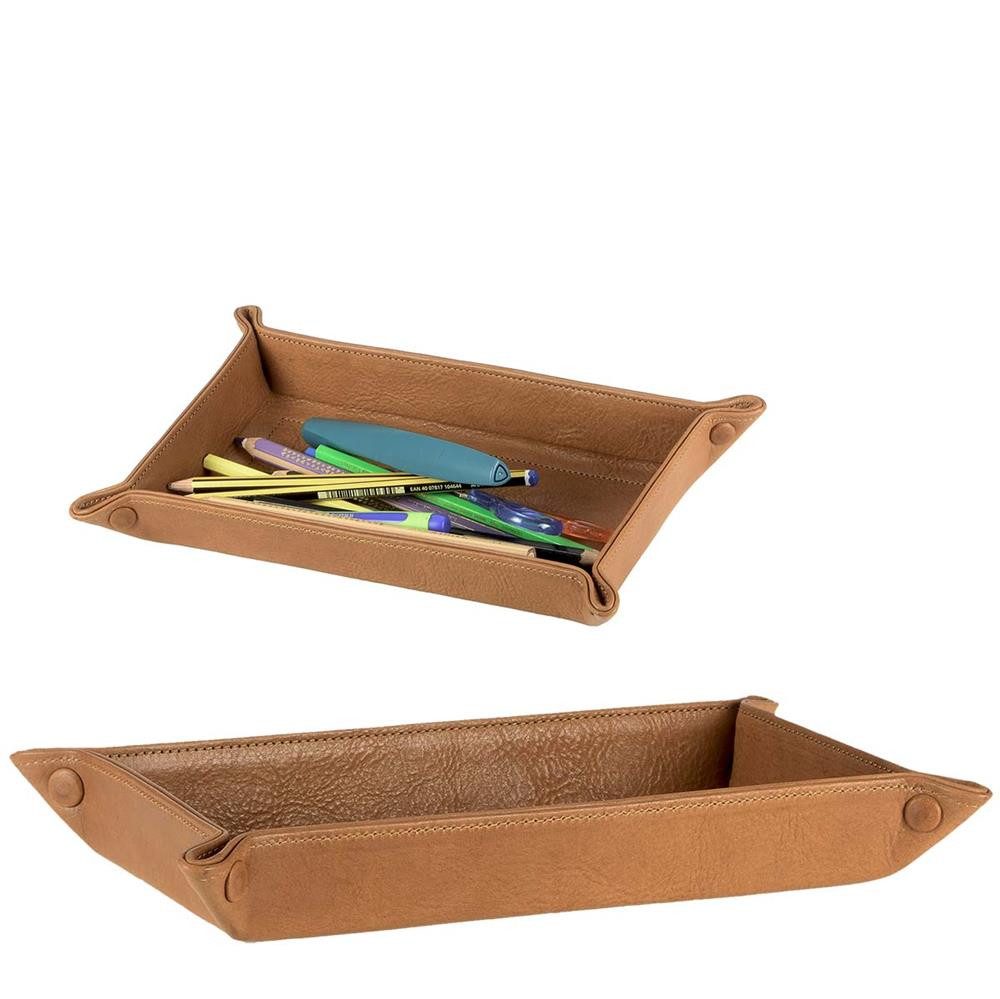 Sonnenleder Schmuckablage Taschenleerer, Ablageschale, Lederschale, Stiftschale Größe M, Taschenleerer