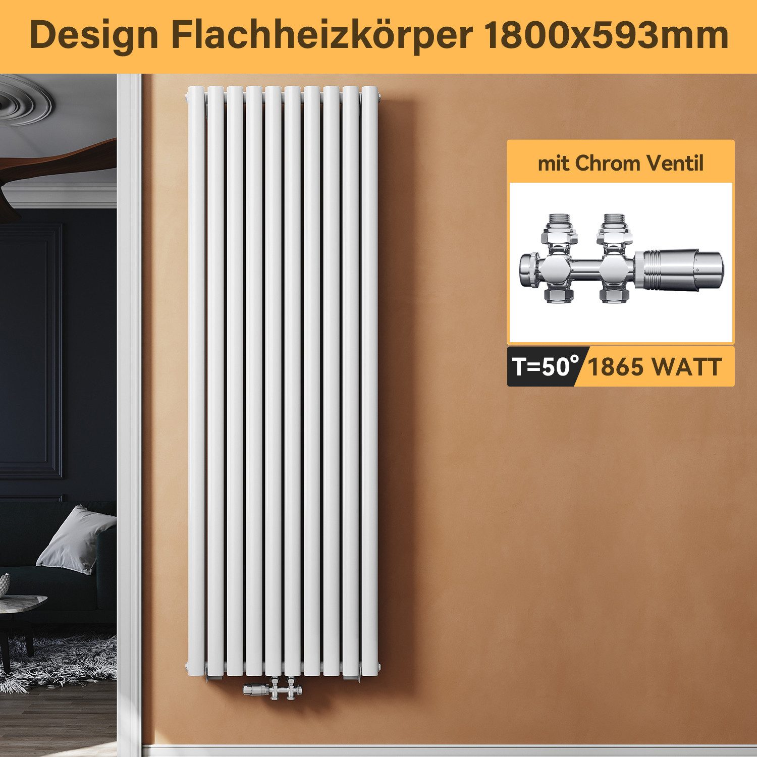 SONNI Badheizkörper Heizkörper Design Röhren Heizung modern, Weiß