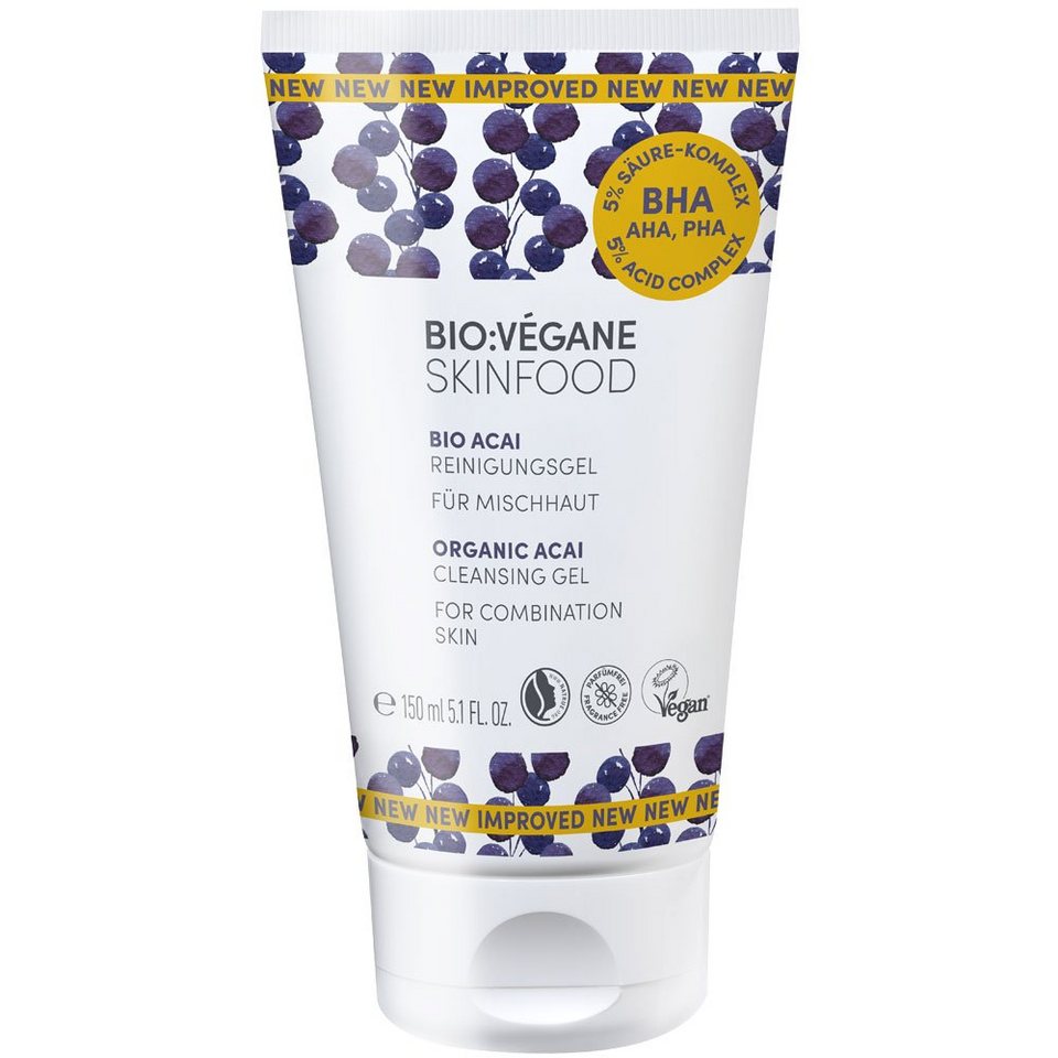 Bio Végane Gesichts-Reinigungscreme Bio Acai Reinigungsgel, 150 ml