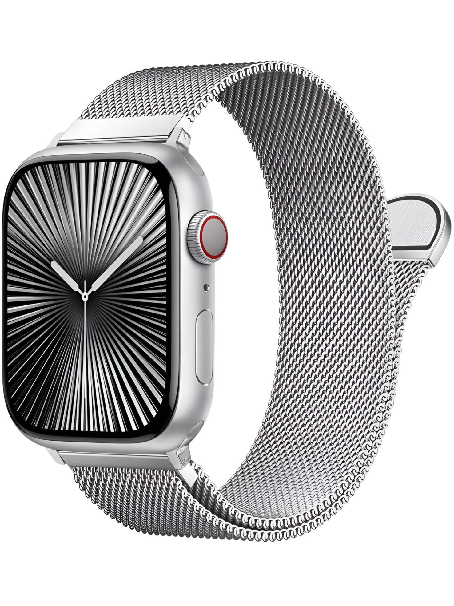 S&T Design Smartwatch-Armband Armband Edelstahl für Apple Watch Magnetisch Mesh Milanaise, Kompatibel mit Apple Watch 38 / 40 / 41/ 42 / 44 / 45 / 46 / 49 Metall