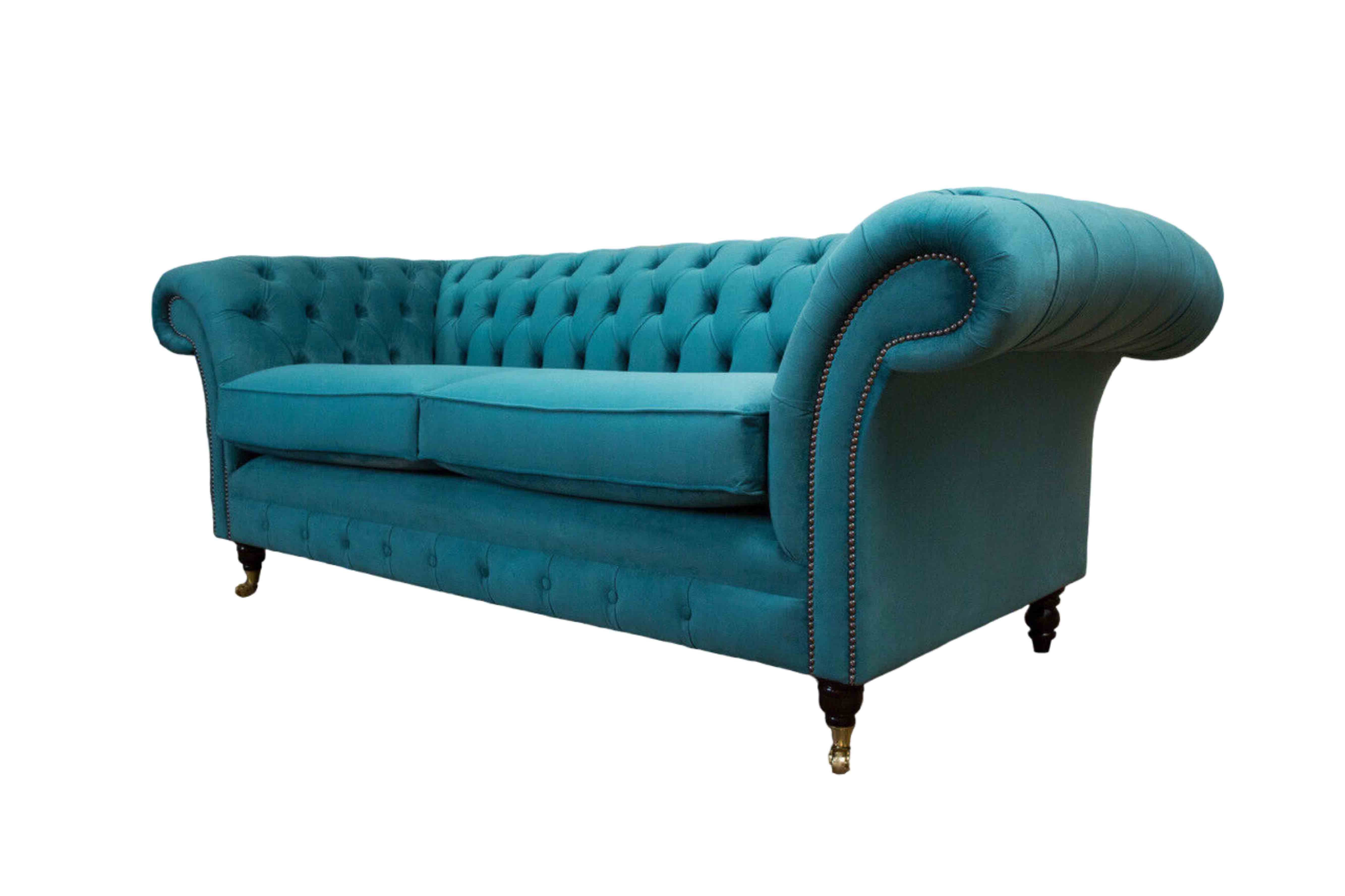 Wohnzimmer Textil Sofa Chesterfield-Sofa, Design Dreisitzer Sofas JVmoebel Klassisch