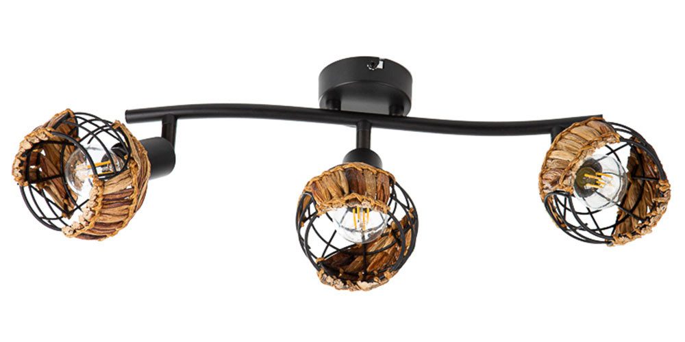 NOWA Deckenspot JAVA, Leuchtmittel wechselbar, Strahler Metall schwarz, braun, Dreh-/Schwenkbar, exkl. 3x E14 25W