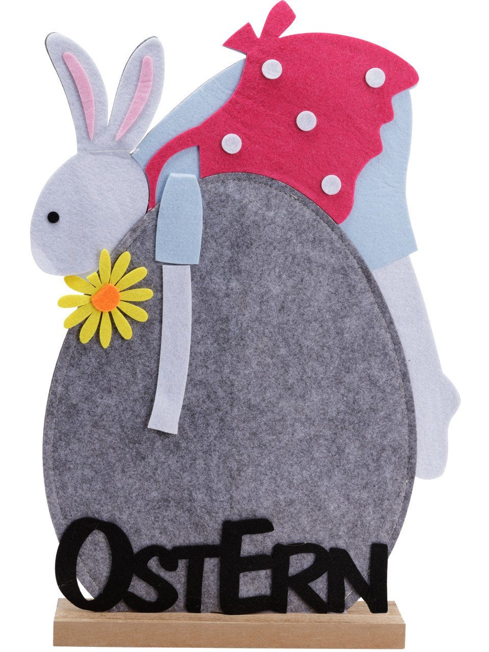 Trend Line Osterhase TrendLine Deko Osterhase Filz 51 x 35 cm grau weiß