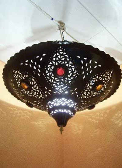 Marrakesch Orient & Mediterran Interior Deckenleuchte Orientalische Lampe Pendelleuchte Schwarz Anbar