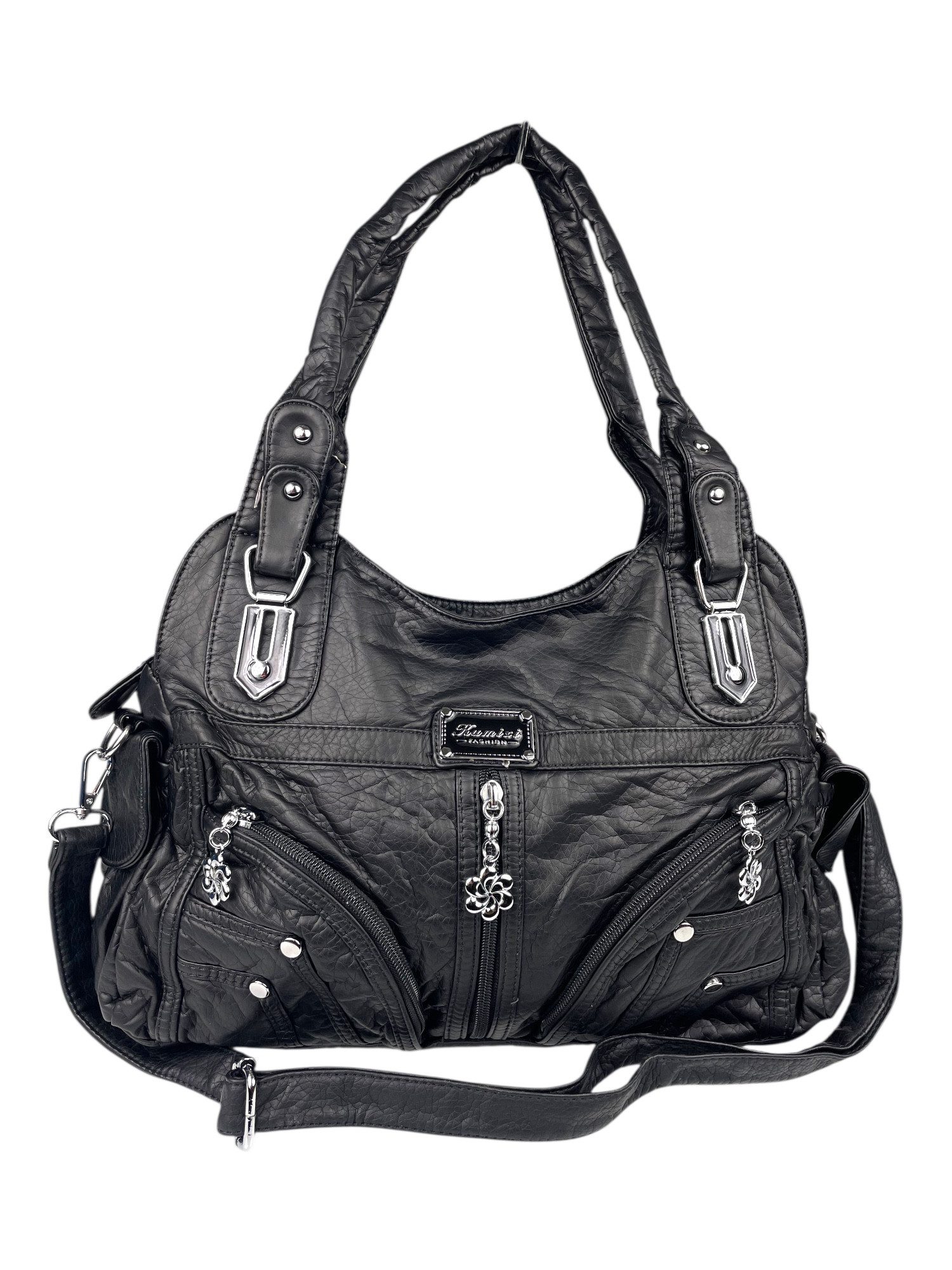 Taschen4life Handtasche Damen Schultertasche AK1821, 2 Hauptfächer, Umhängetasche, viele Fächer, Reißverschluss