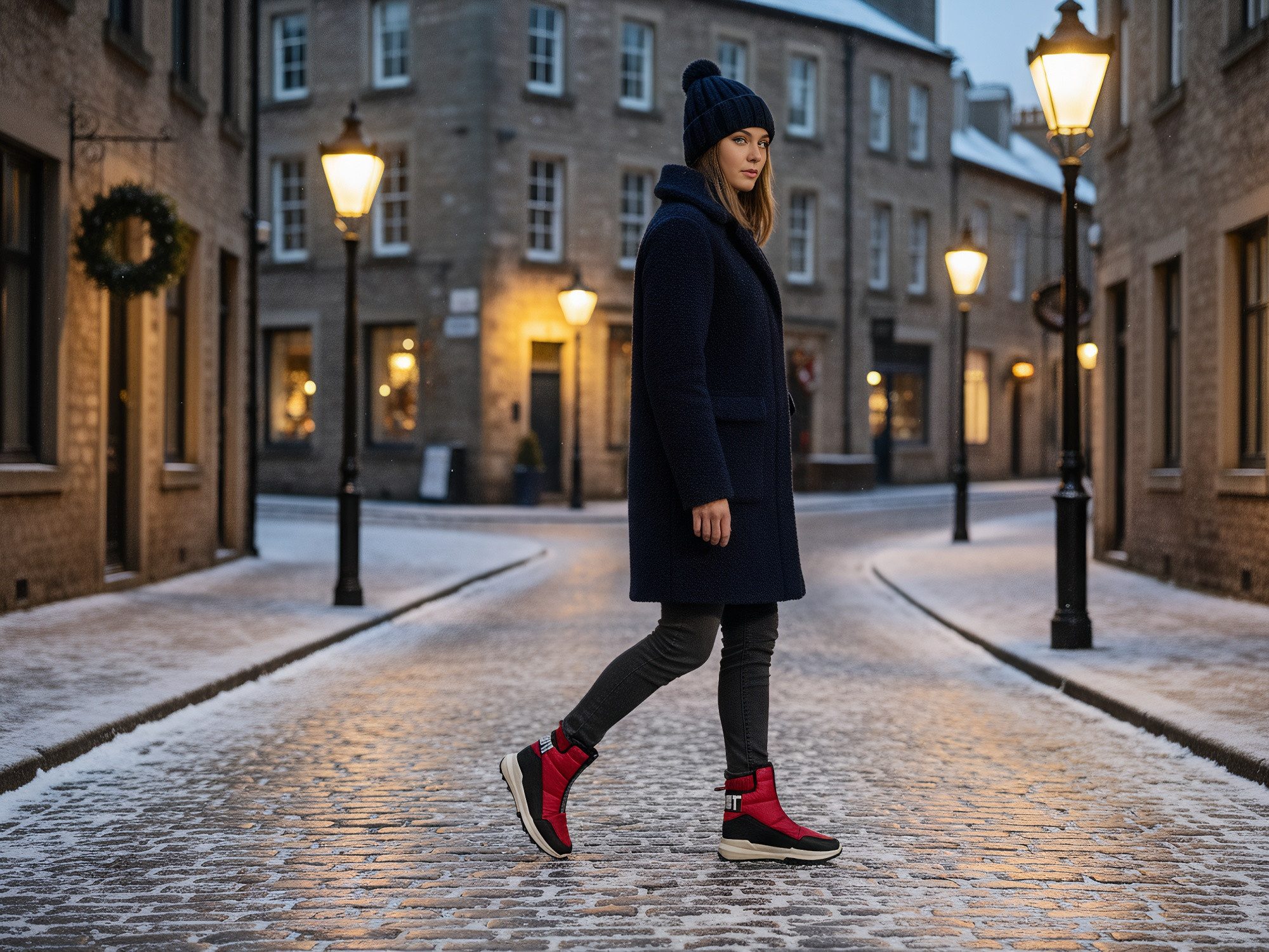 Nowaland Warme Damen Winterstiefeletten mit Reißverschluss Winterstiefelette Kunstfell-Futter und elastischer Schaft für optimalen Komfort