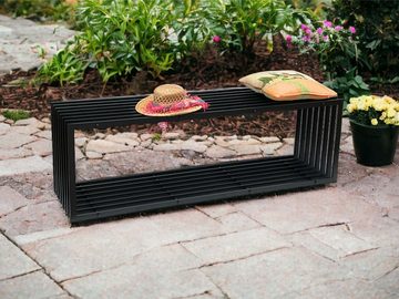 DanDiBo Gartenbank Gartenbank Metall Schwarz Wetterfest Massiv 150 cm Sitzbank Bank