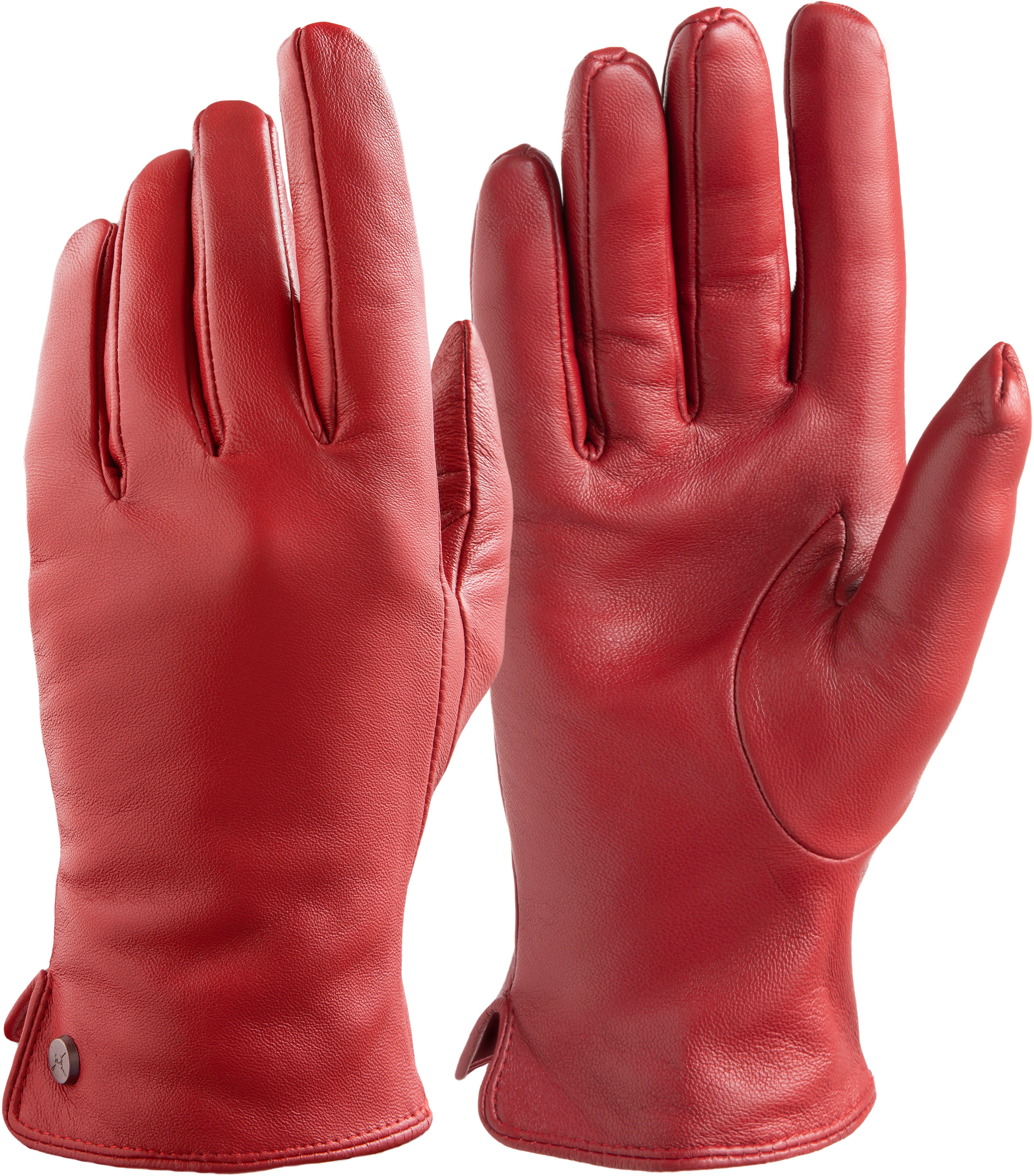 PEARLWOOD Lederhandschuhe PAM (1 Paar) weiches Fleece-Innenfutter, Temperaturregulierend, Seitenschlitz