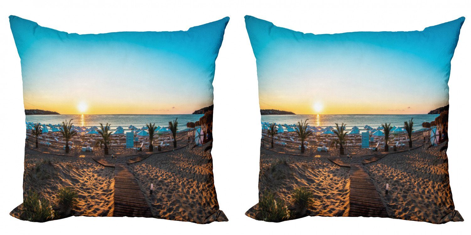 Accent Modern Kissenbezüge Horizon Sun (2 Abakuhaus Sanddüne Digitaldruck, Doppelseitiger Strand Pathway Stück),