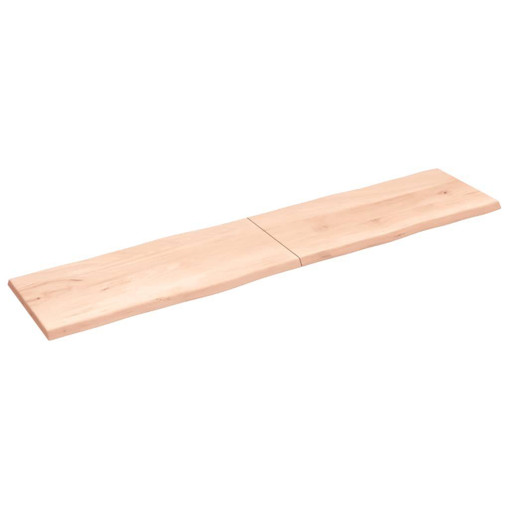 furnicato Tischplatte 220x50x(2-4) cm Massivholz (1 St) Baumkante Unbehandelt