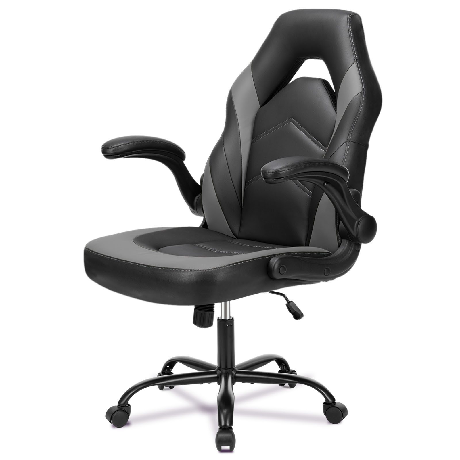 SURFOU Gaming-Stuhl Bürostuhl Chefsessel Schreibtischstuhl Office Chair Drehstuhl (Computerstuhl Verstellbarer Lordosenstütze Armlehne, Höhenverstellung), Ergonomisch Bürosessel mit Rollen und Wippfunktion