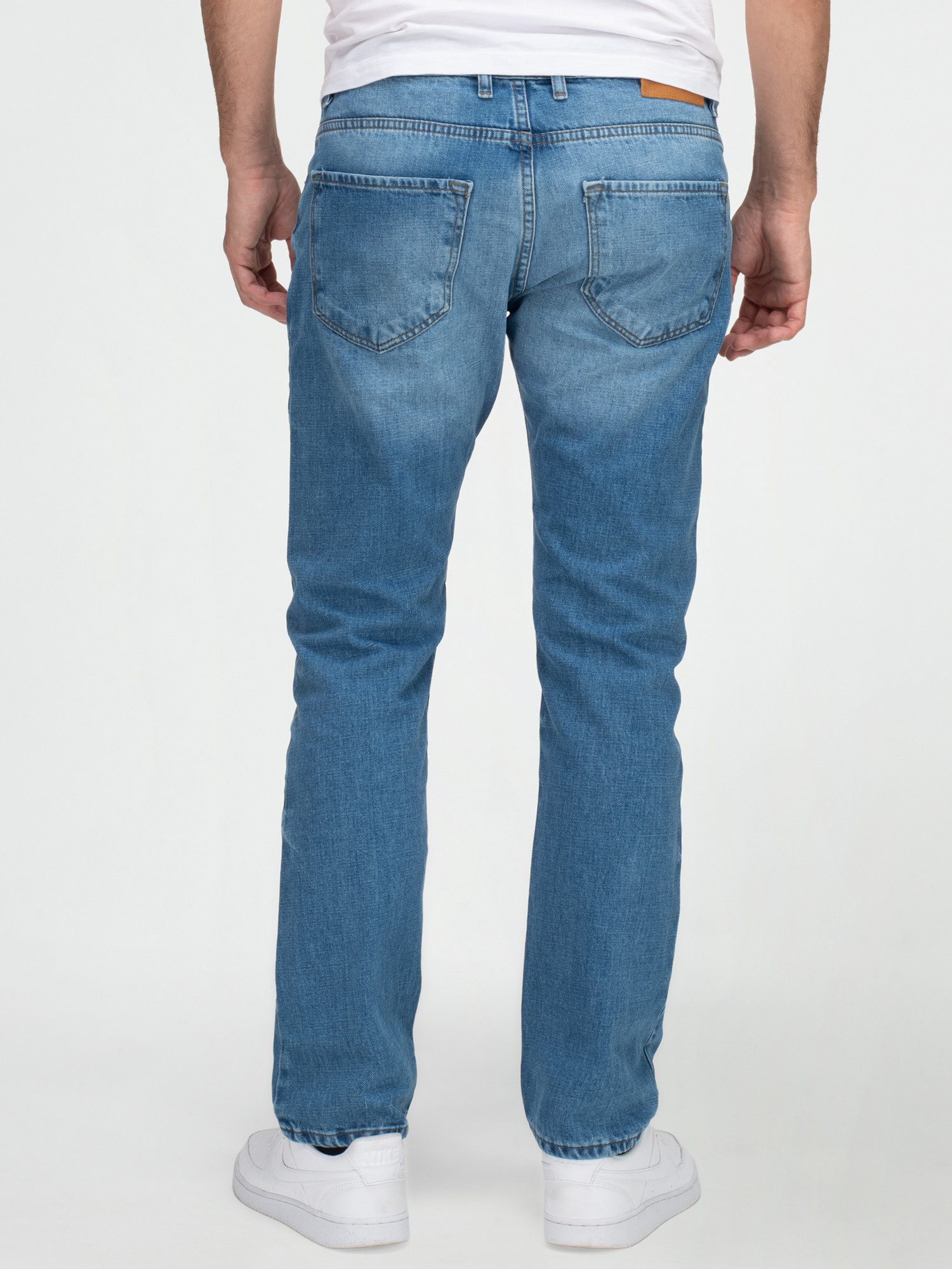 Lorenzo Loren Straight-Jeans Herren Jeans Hose Blau Stonewashed LL-4011 – Bild 3 von 5