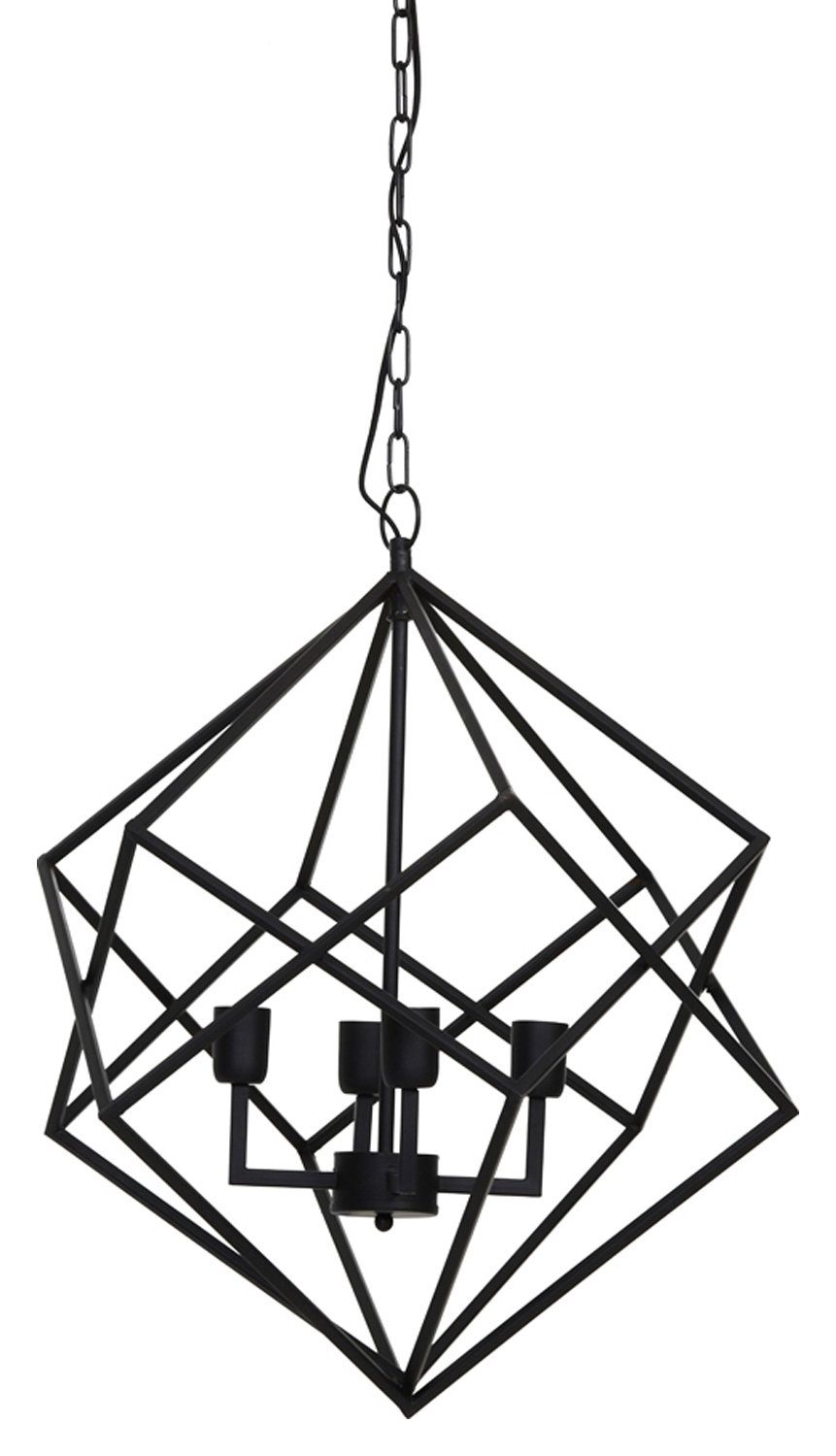 Light & Living Pendelleuchte DRIZELLA, 4-flammig, Ø 61 cm, Schwarz, Metall, Hängeleuchte, Hängelampe