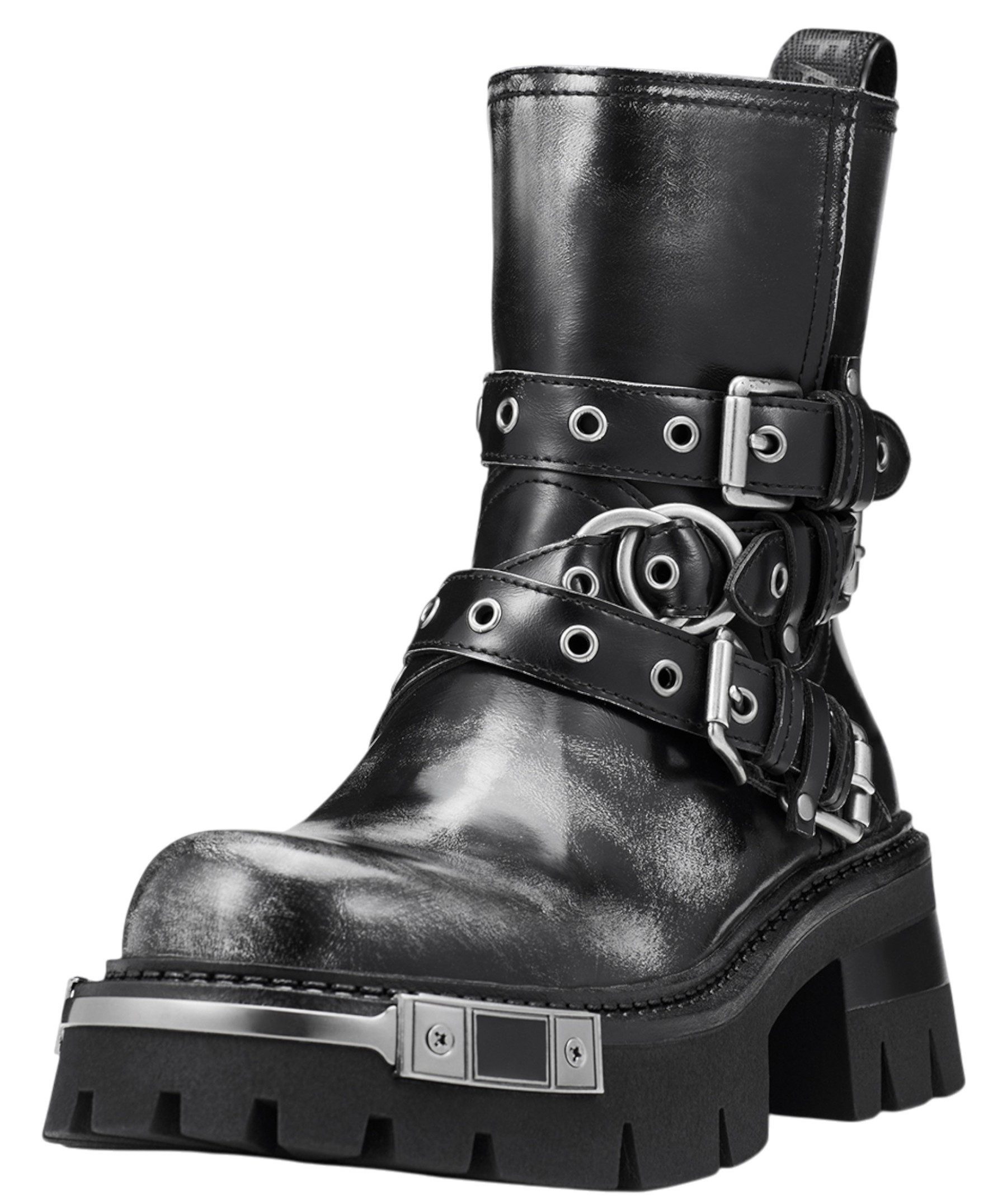Buffalo PD00018339 Soraya Heavy Biker Mid Black Stiefelette