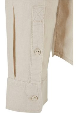 URBAN CLASSICS Langarmhemd Urban Classics Herren Cotton Linen Stand Up Collar Shirt (1-tlg)