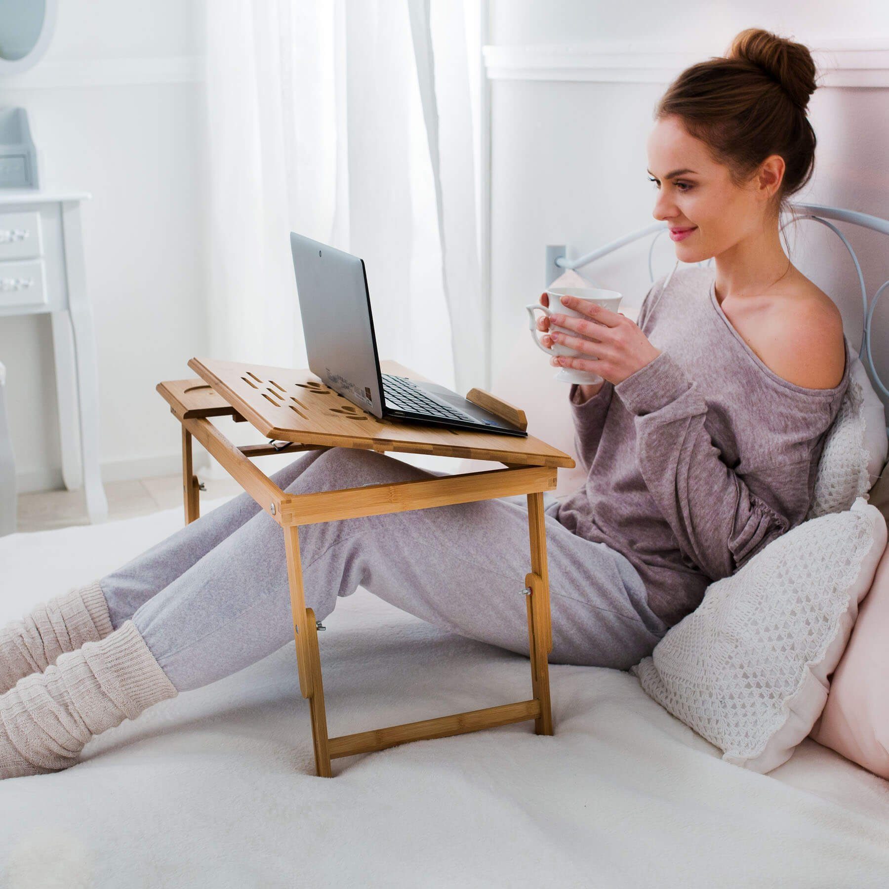 tectake Schreibtisch Laptoptisch (1-St., 1 tlg), Laptoptisch inkl. Schublad günstig online kaufen