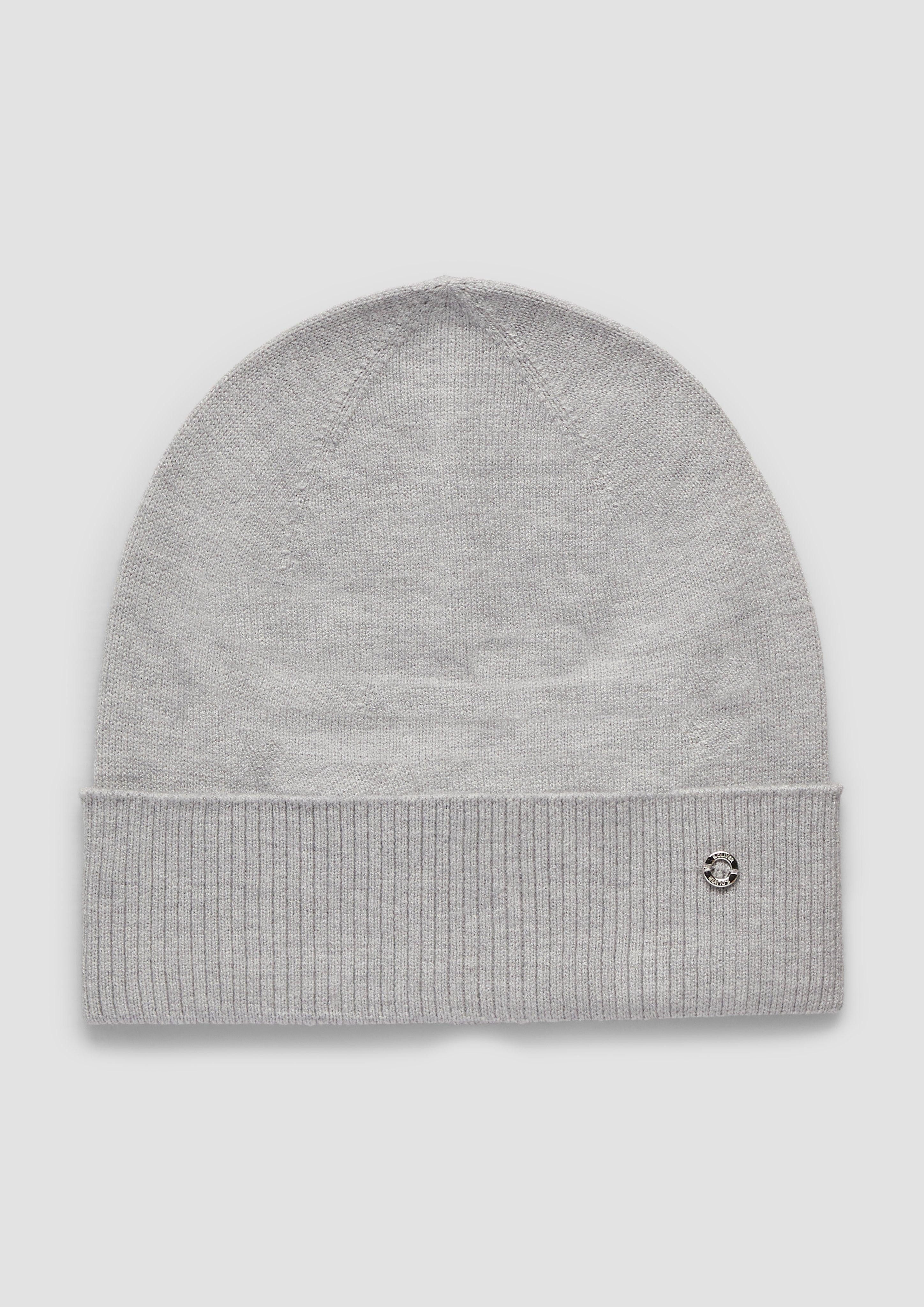 TOM TAILOR Denim Beanie Damen – Basic Strickmütze Mit Umgeschlagenem Saum & Logo-Patch | One Size, Ca. 50 Cm