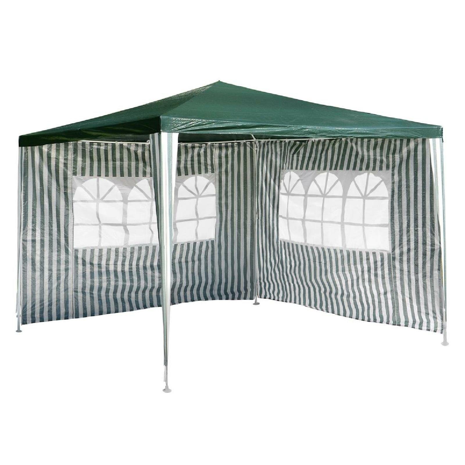 Faltpavillon Pavillon 3x3 m Grün mit Seitenfenster